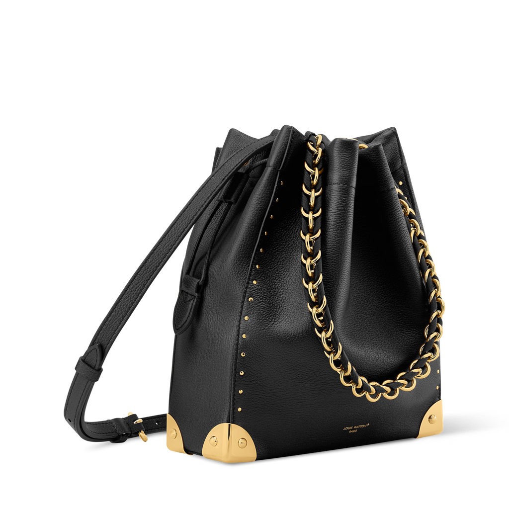 Noé Trunk Calfskin Leather Black Gold-Toned Hardware