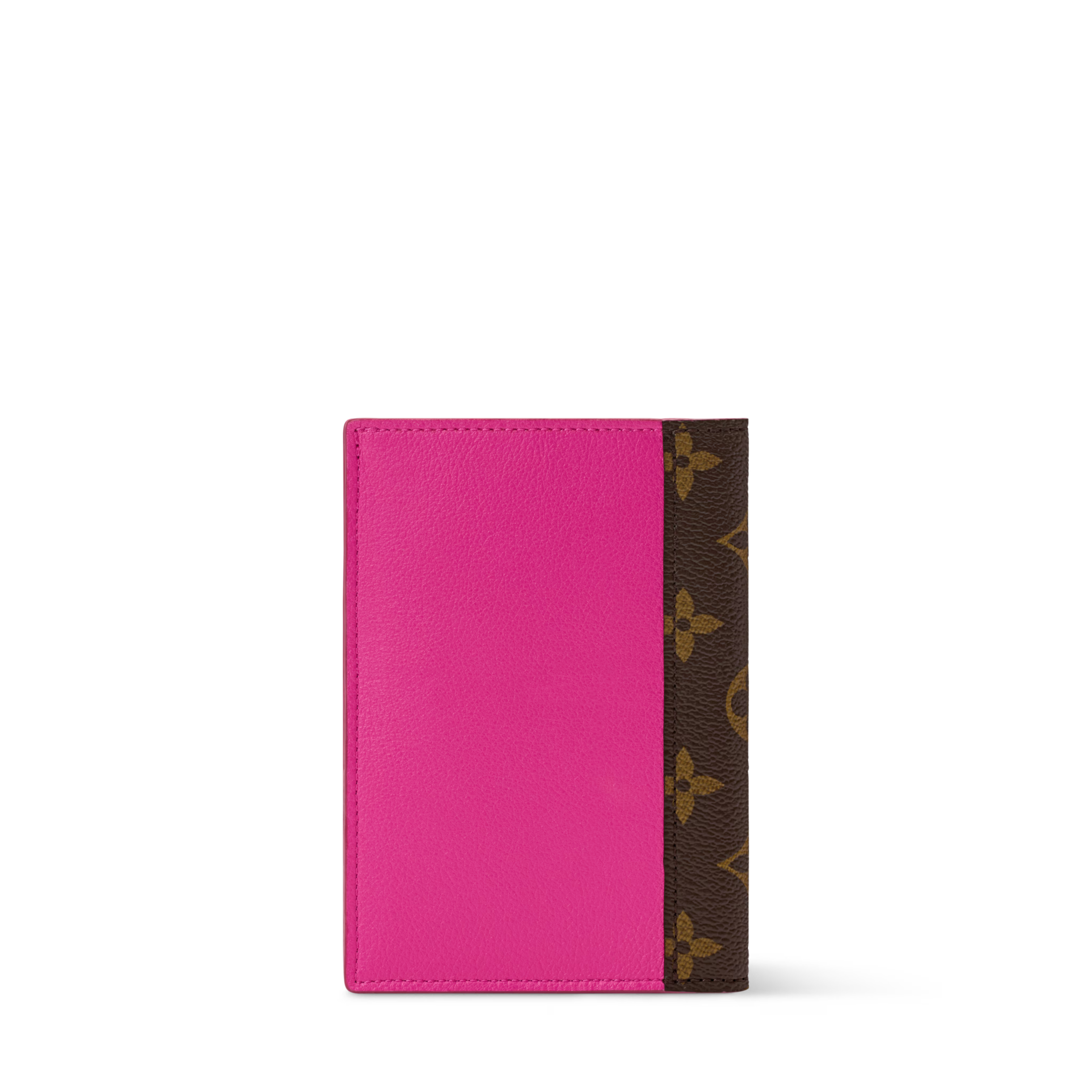 Passport Cover Cowhide Leather Pink Tokyo Monogram Canvas Trim