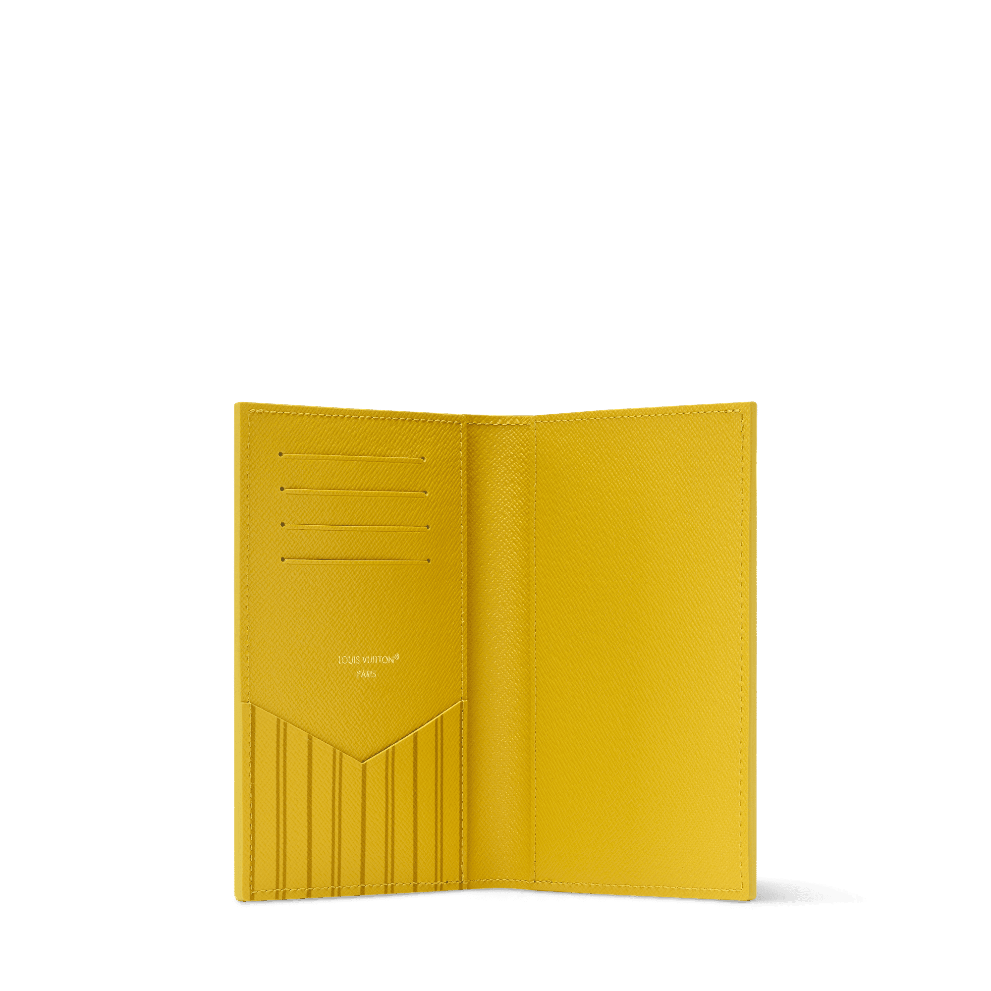Passport Cover Yellow New York Cowhide Leather Monogram Canvas Trim