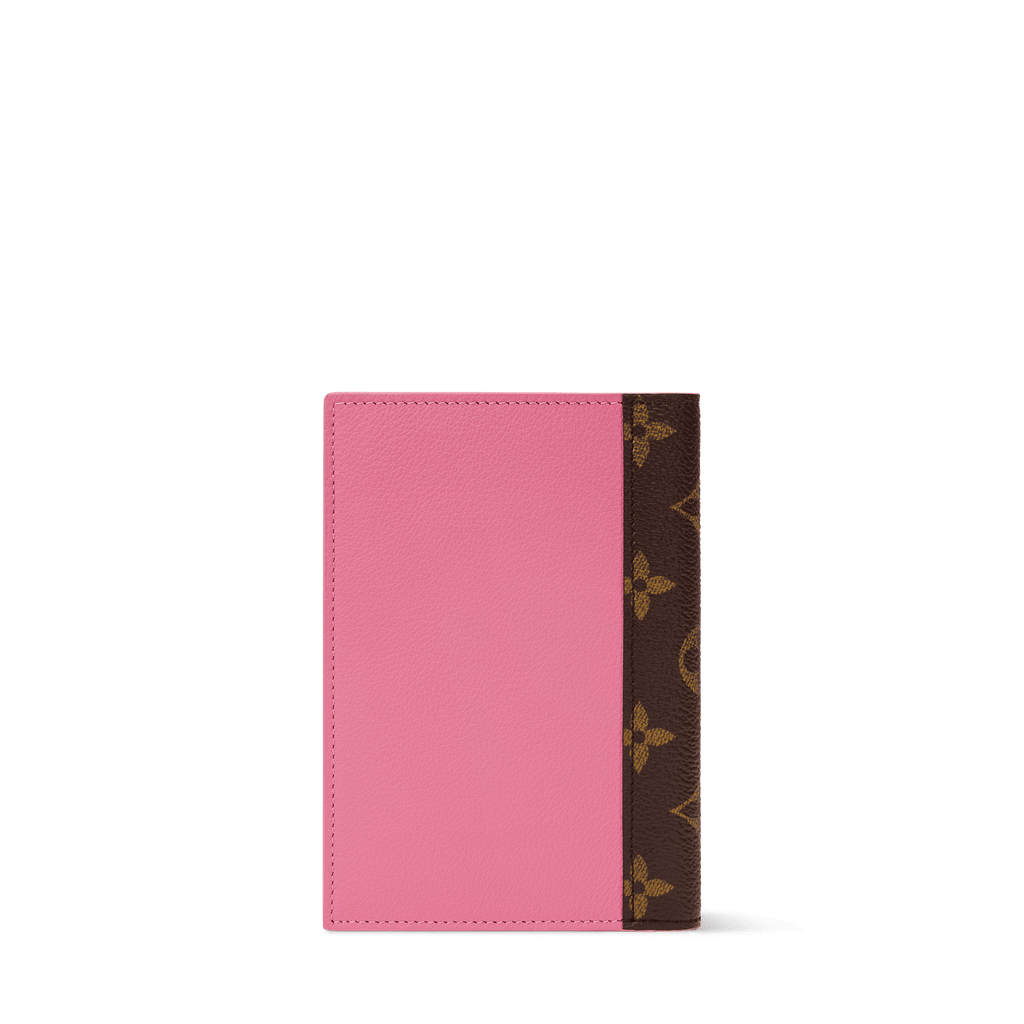 Passport Cover Rose Los Angeles Cowhide Leather Monogram Canvas Trim