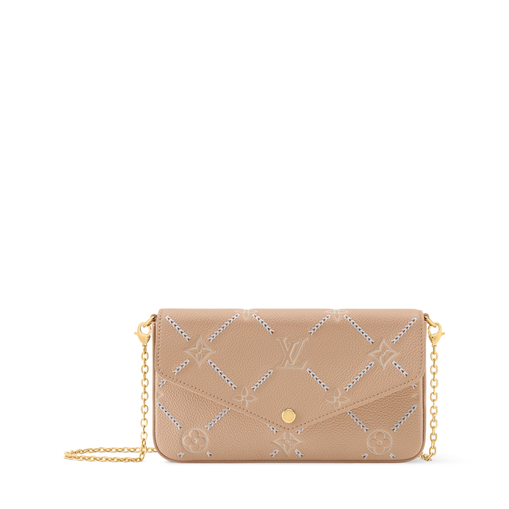 Pochette Félicie Monogram Empreinte Leather Hazelnut Couture Gold-Toned Hardware