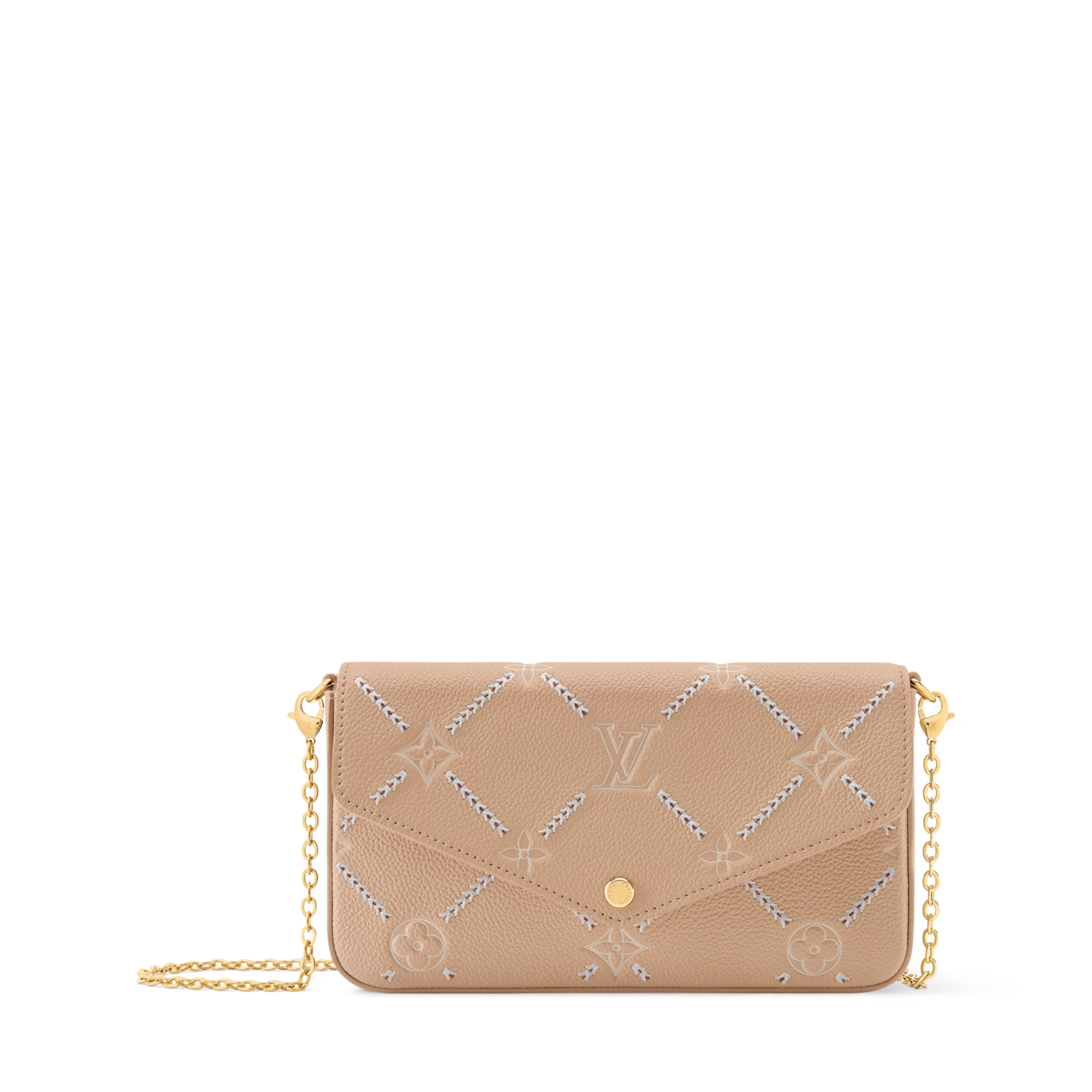 Pochette Félicie Monogram Empreinte Leather Hazelnut Couture Gold-Toned Hardware