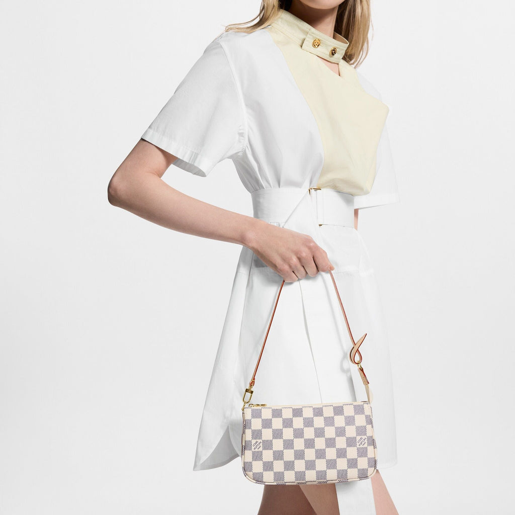 Pochette Accessoires Damier Azur Coated Canvas Gold-Toned Hardware