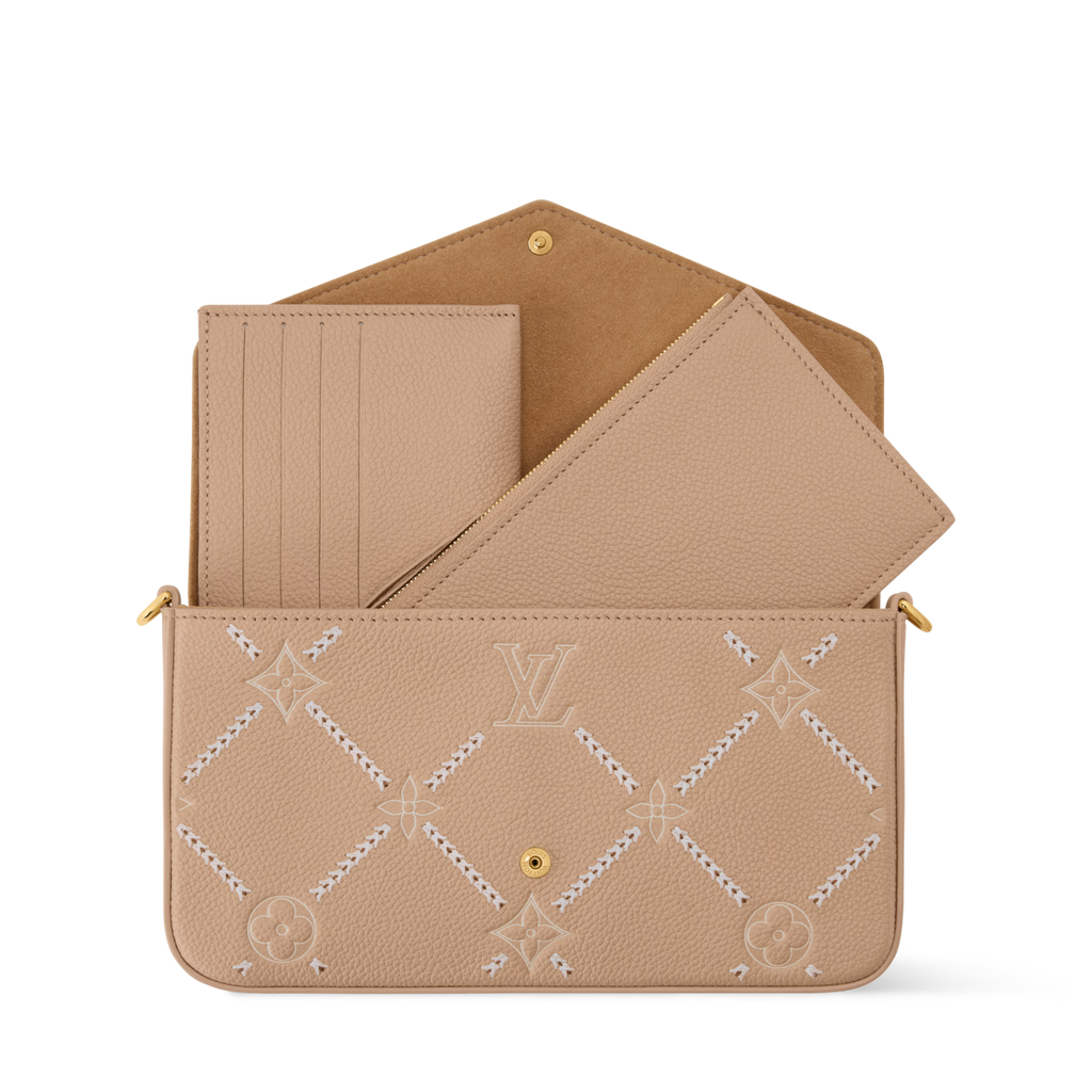 Pochette Félicie Monogram Empreinte Leather Hazelnut Couture Gold-Toned Hardware