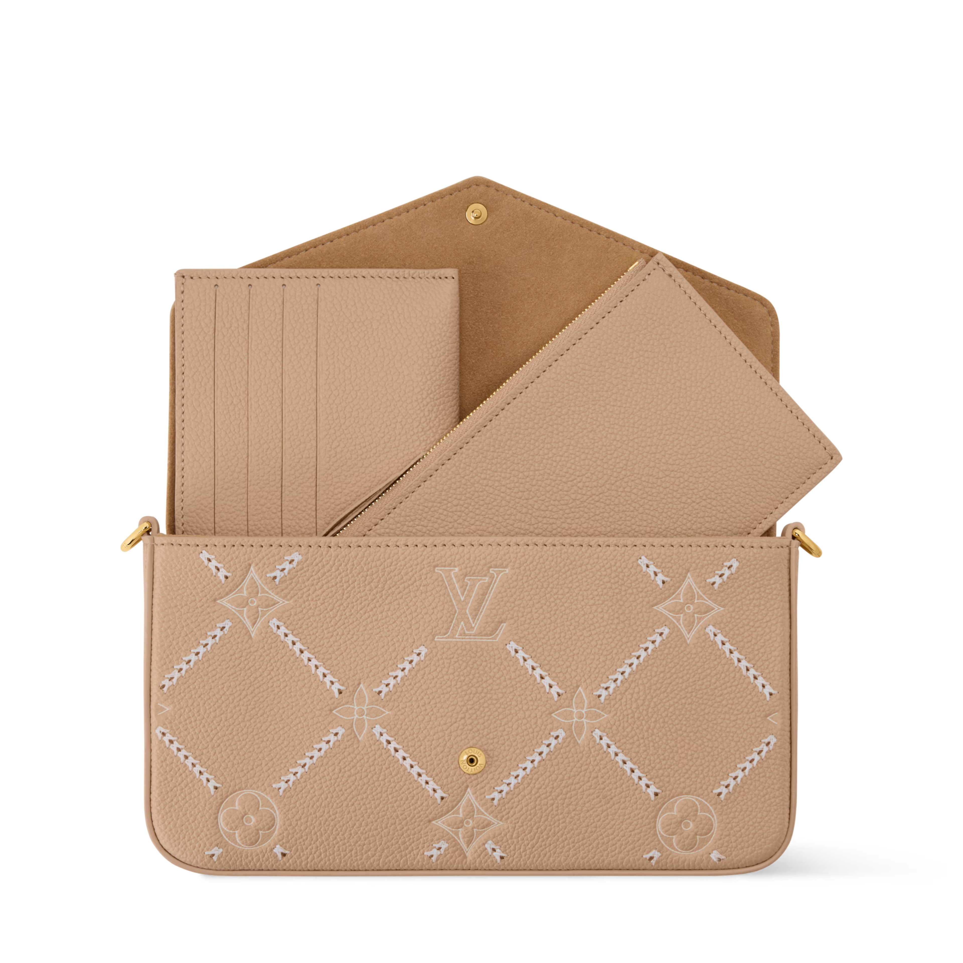 Pochette Félicie Monogram Empreinte Leather Hazelnut Couture Gold-Toned Hardware