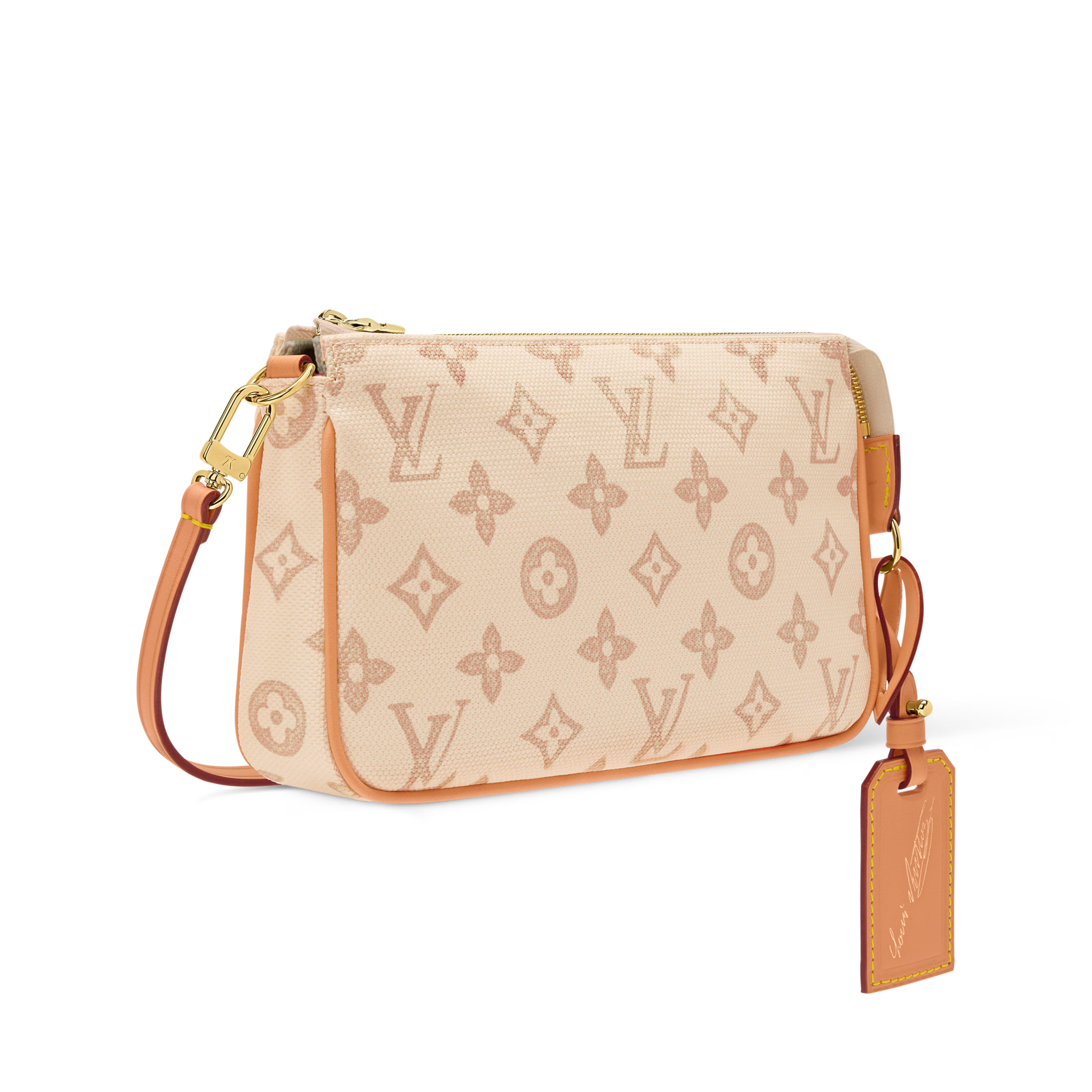 Pochette Accessoires Monogram Origine Canvas Cowhide Leather Gold-Toned Hardware