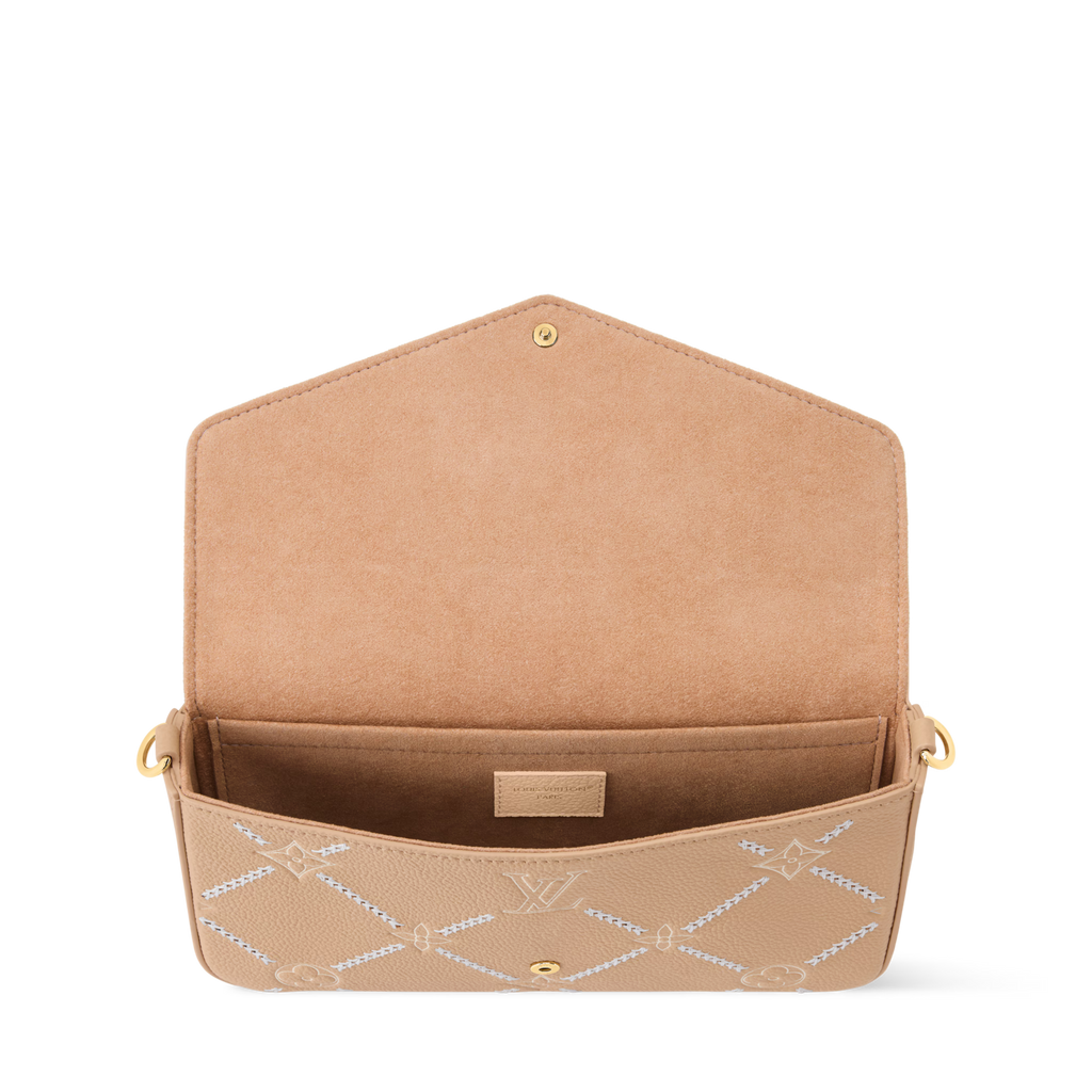 Pochette Félicie Monogram Empreinte Leather Hazelnut Couture Gold-Toned Hardware