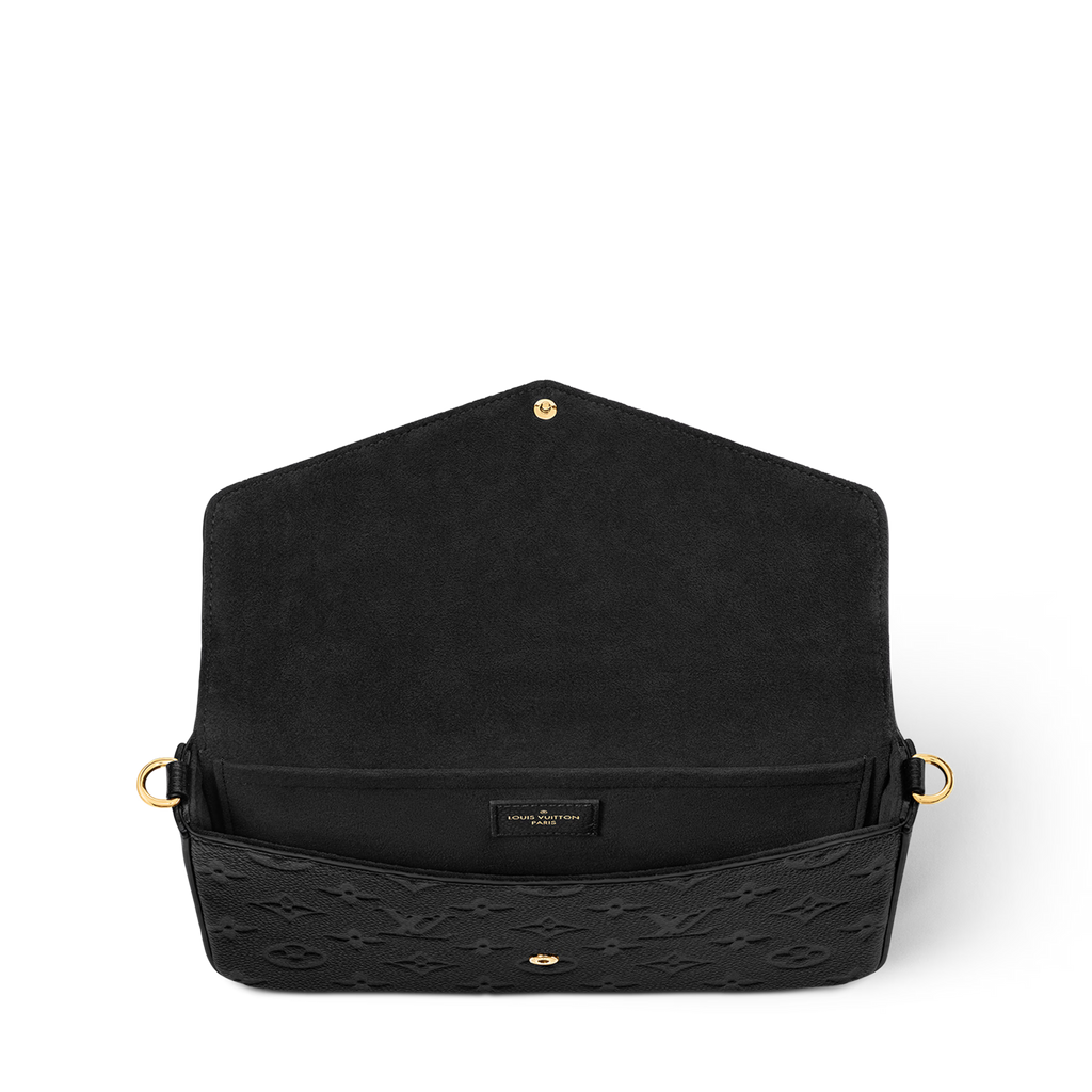 Pochette Félicie Monogram Empreinte Leather Black Gold-Toned Hardware