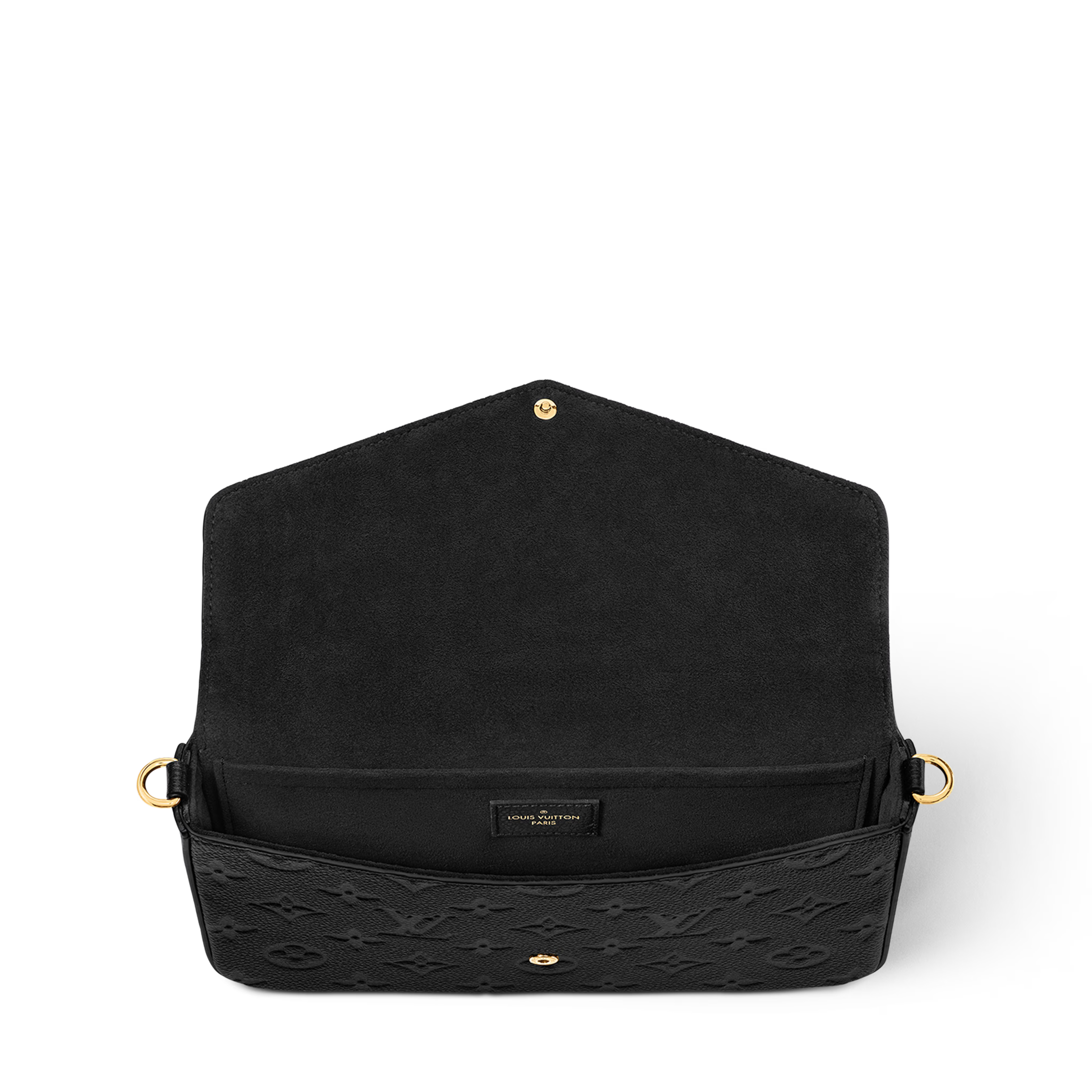 Pochette Félicie Monogram Empreinte Leather Black Gold-Toned Hardware