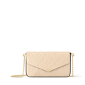 Pochette Félicie Monogram Empreinte Leather Crème Gold-Toned Hardware