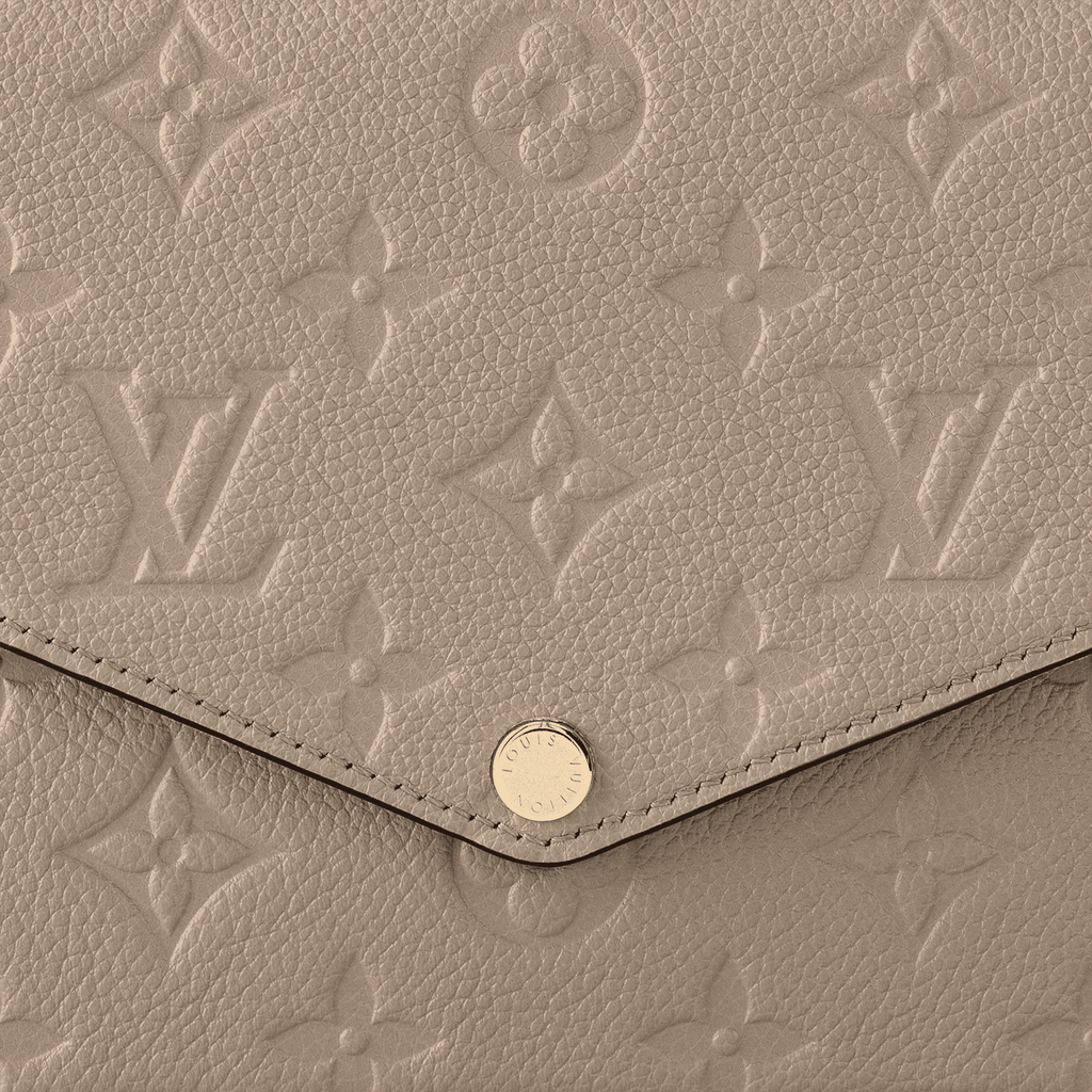 Pochette Félicie Monogram Empreinte Leather Turtledove Gold-Toned Hardware