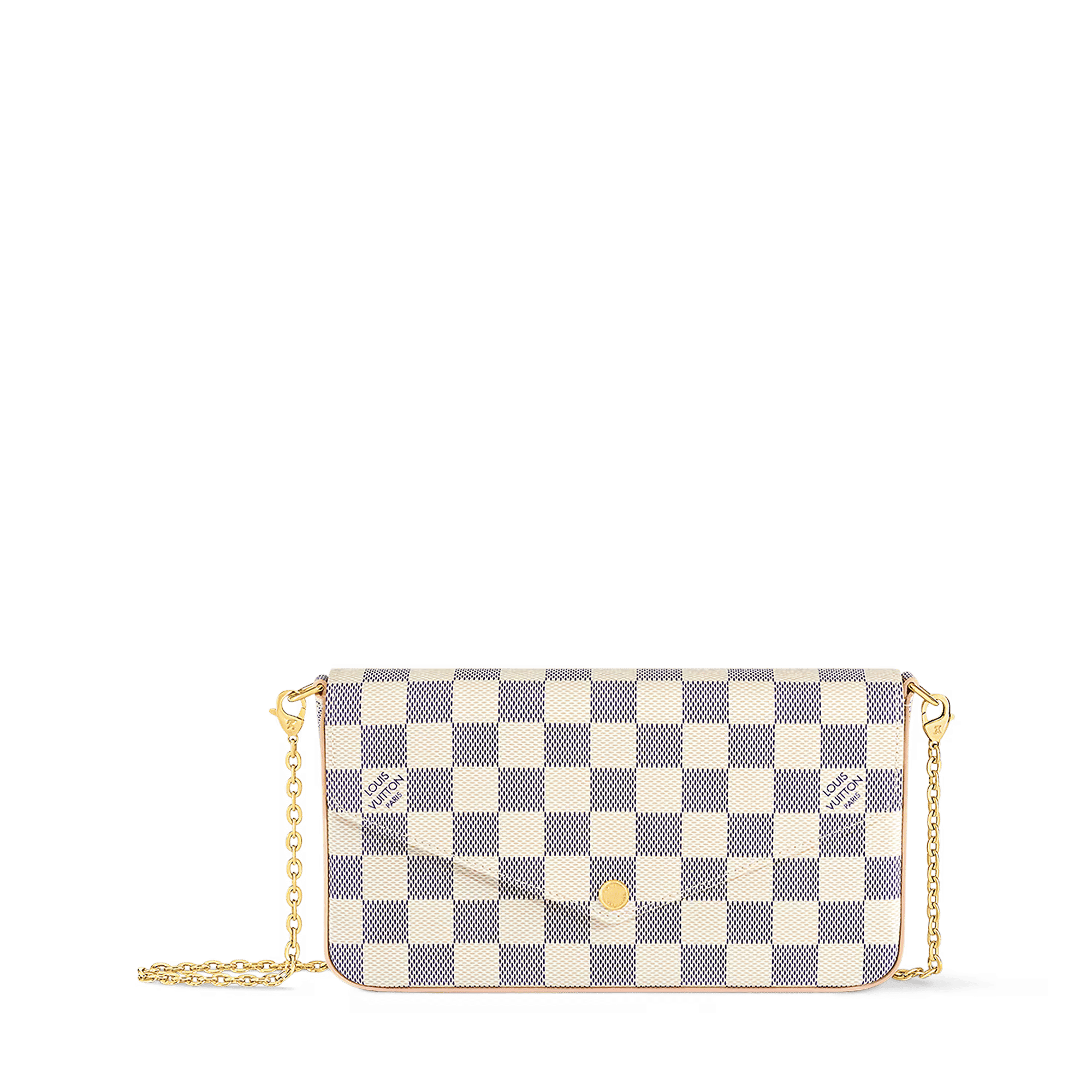 Pochette Félicie Damier Azur Coated Canvas Gold-Toned Hardware