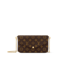 Pochette Félicie Monogram Coated Canvas Fuchsia Gold-Toned Hardware