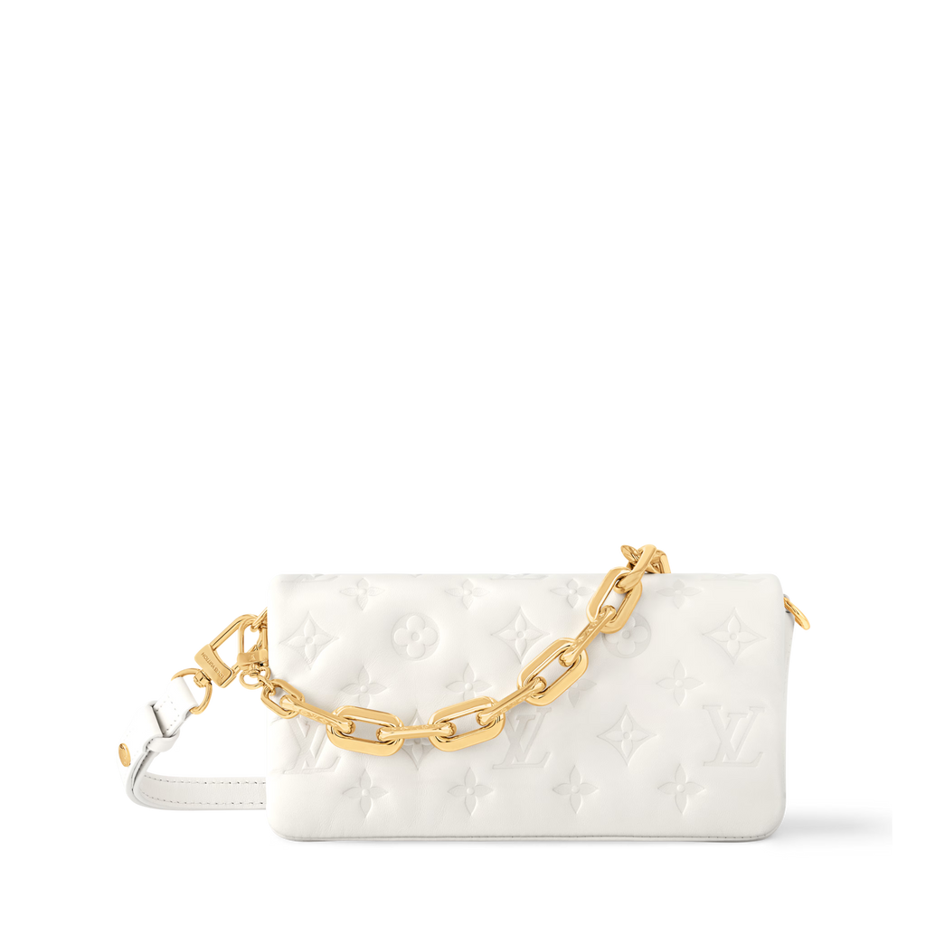 Pochette Coussin Monogram-Embossed Lambskin Gold-Toned Hardware