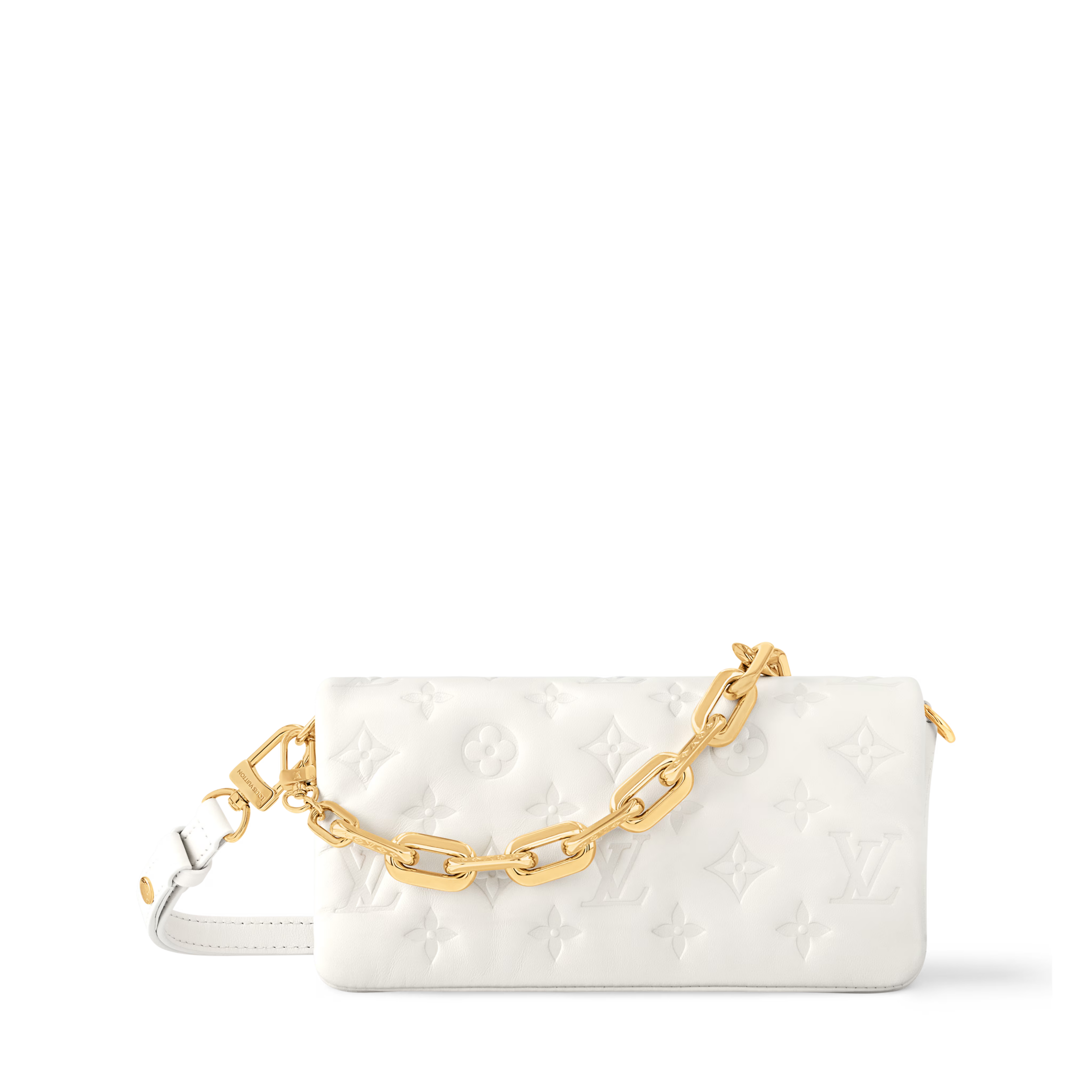 Pochette Coussin Monogram-Embossed Lambskin Gold-Toned Hardware