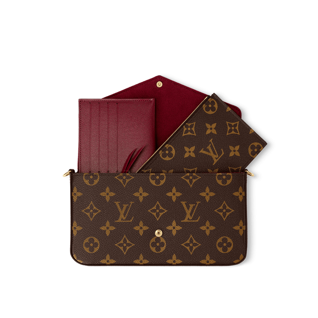 Pochette Félicie Monogram Coated Canvas Fuchsia Gold-Toned Hardware