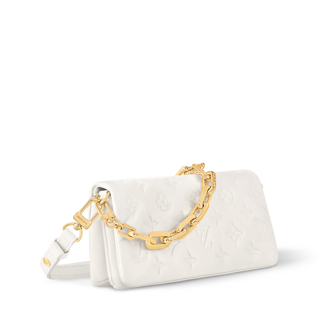 Pochette Coussin Monogram-Embossed Lambskin Gold-Toned Hardware