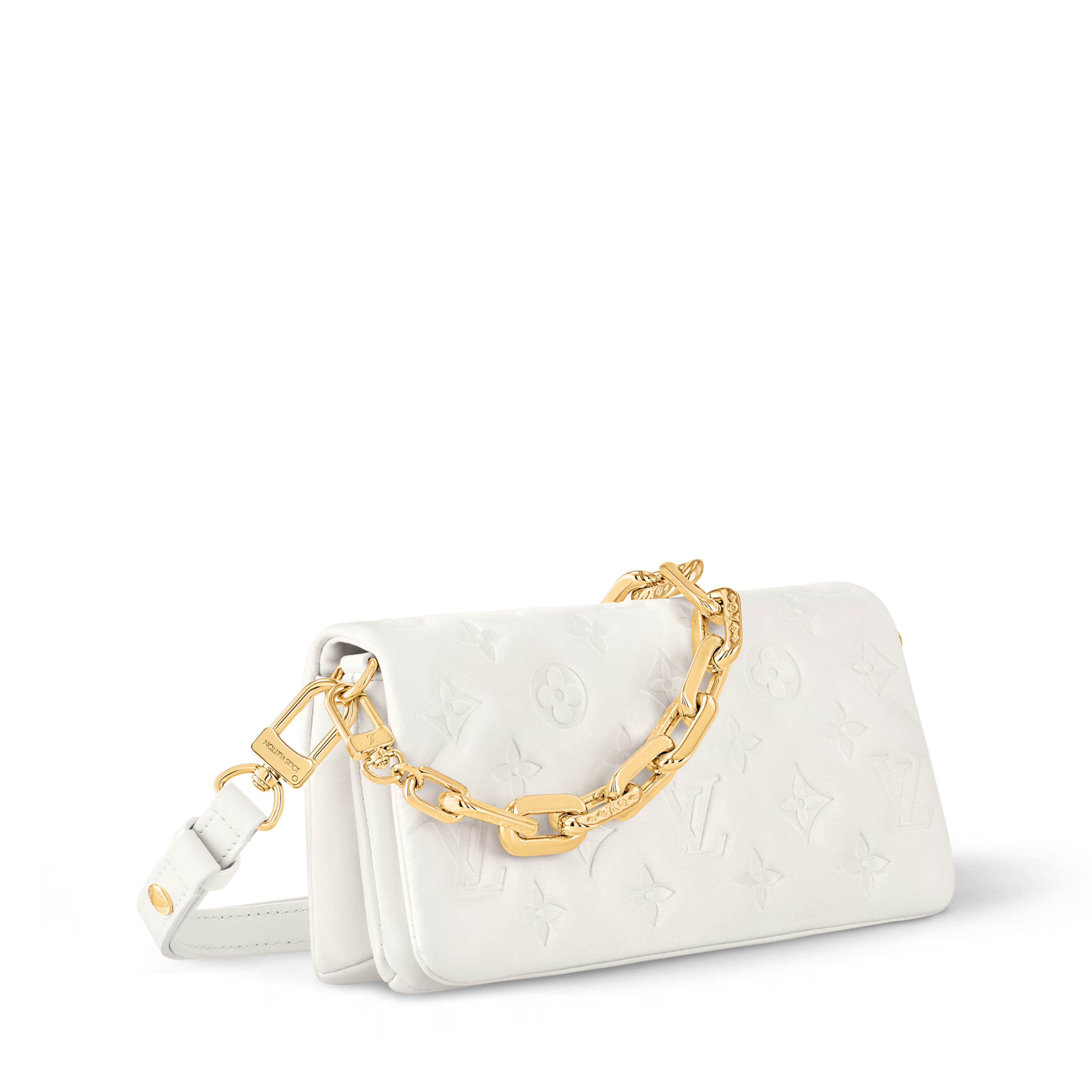 Pochette Coussin Monogram-Embossed Lambskin Gold-Toned Hardware