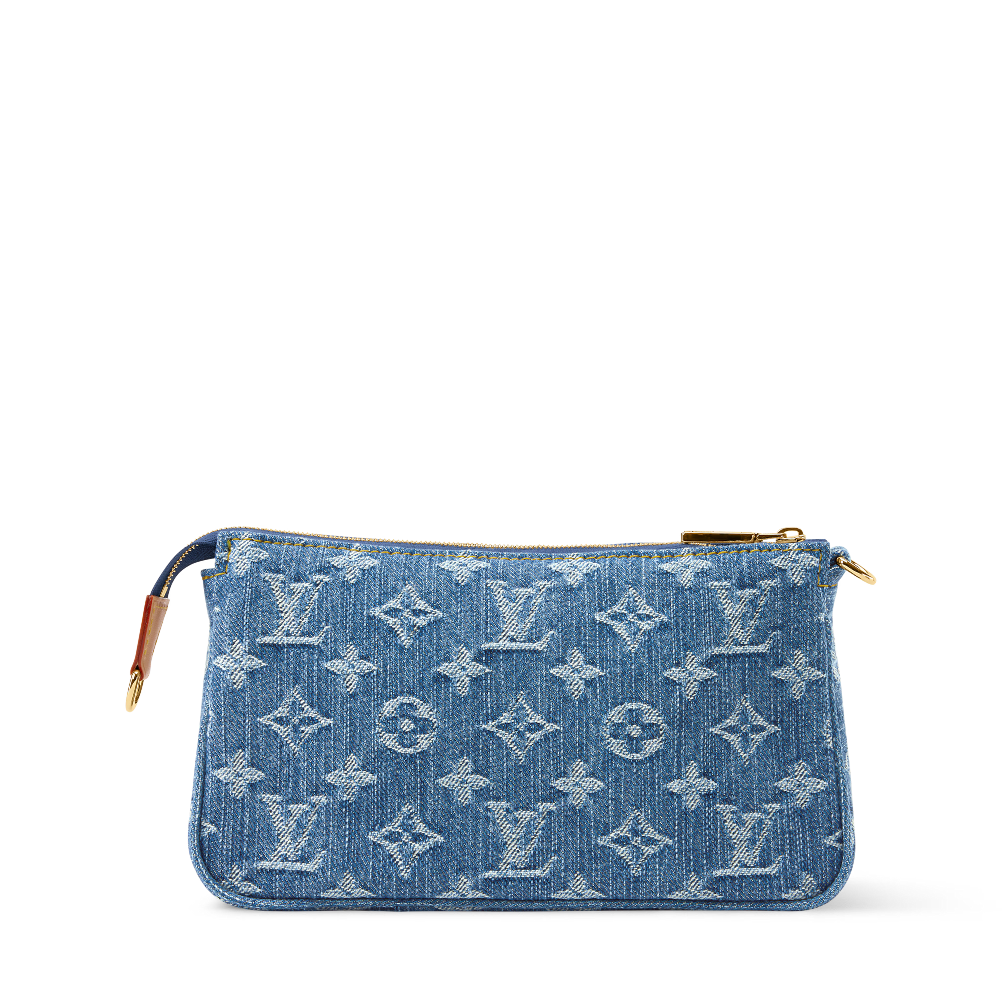 Pochette Accessoire Cargo Blue Denim GOTS-Certified Cotton Gold-Toned Hardware