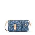 Pochette Accessoire Cargo Blue Denim GOTS-Certified Cotton Gold-Toned Hardware