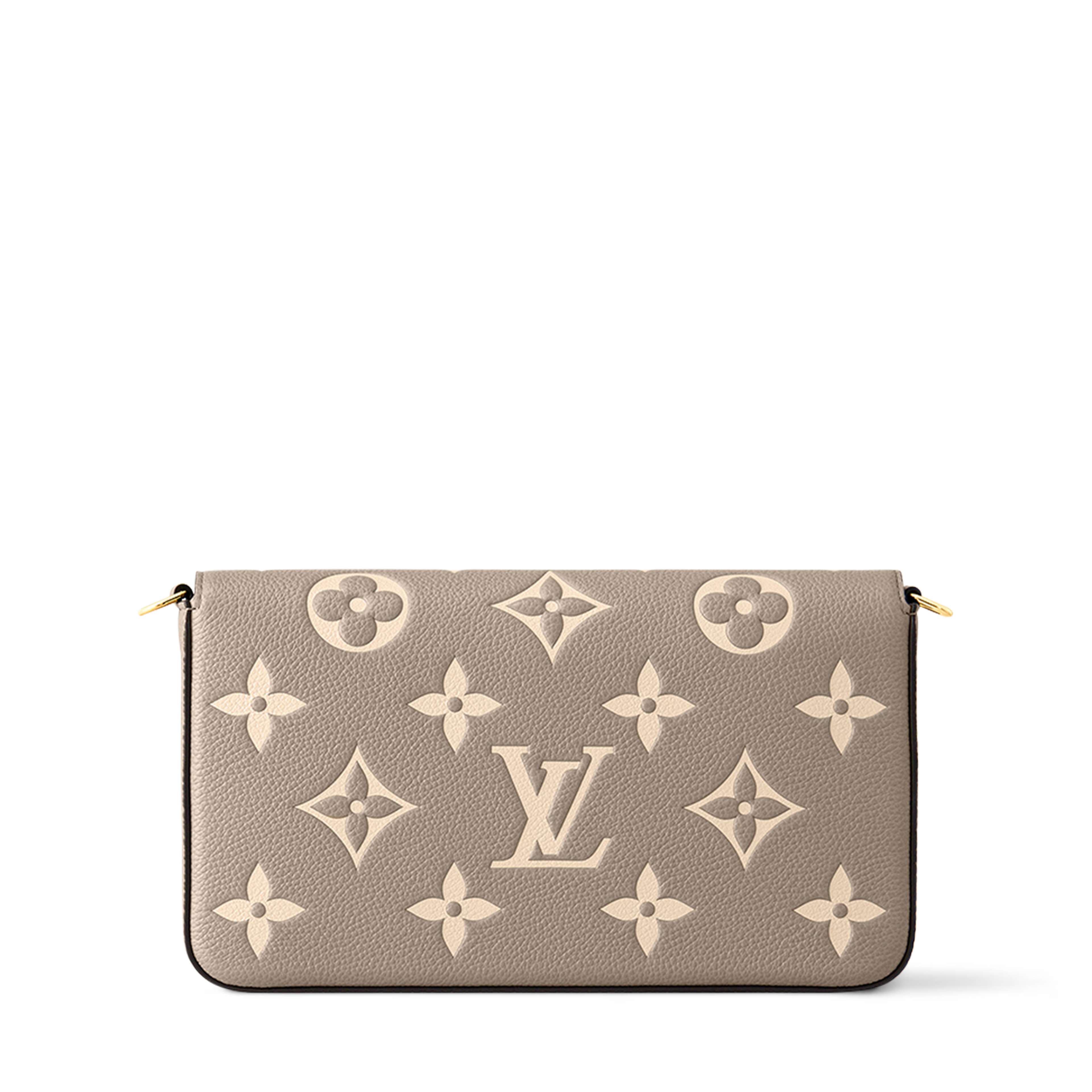 Pochette Félicie Monogram Empreinte Leather Dove/Cream Gold-Toned Hardware