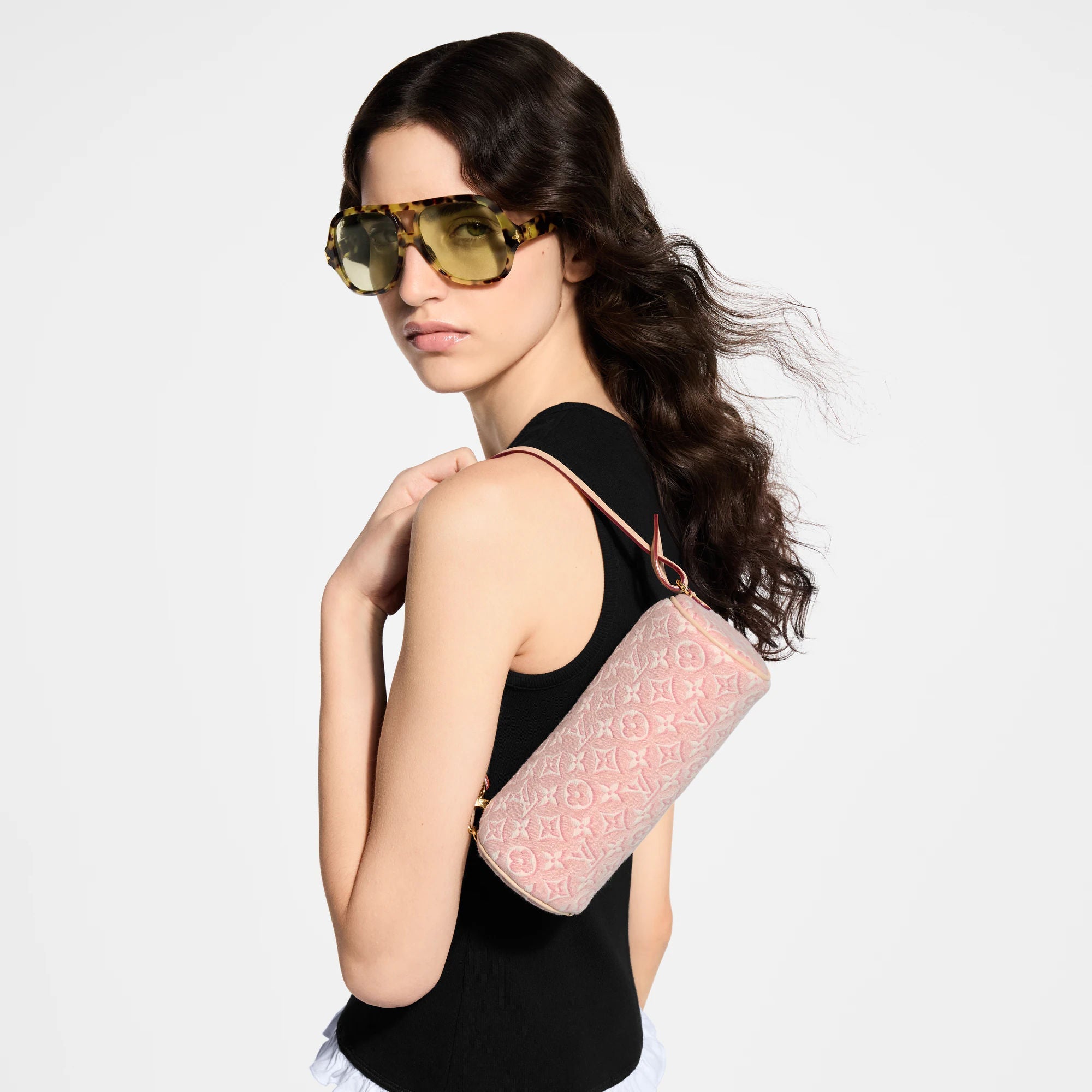 Pochette Papillon Monogram Emblème Rose Ruban Gold-Toned Hardware