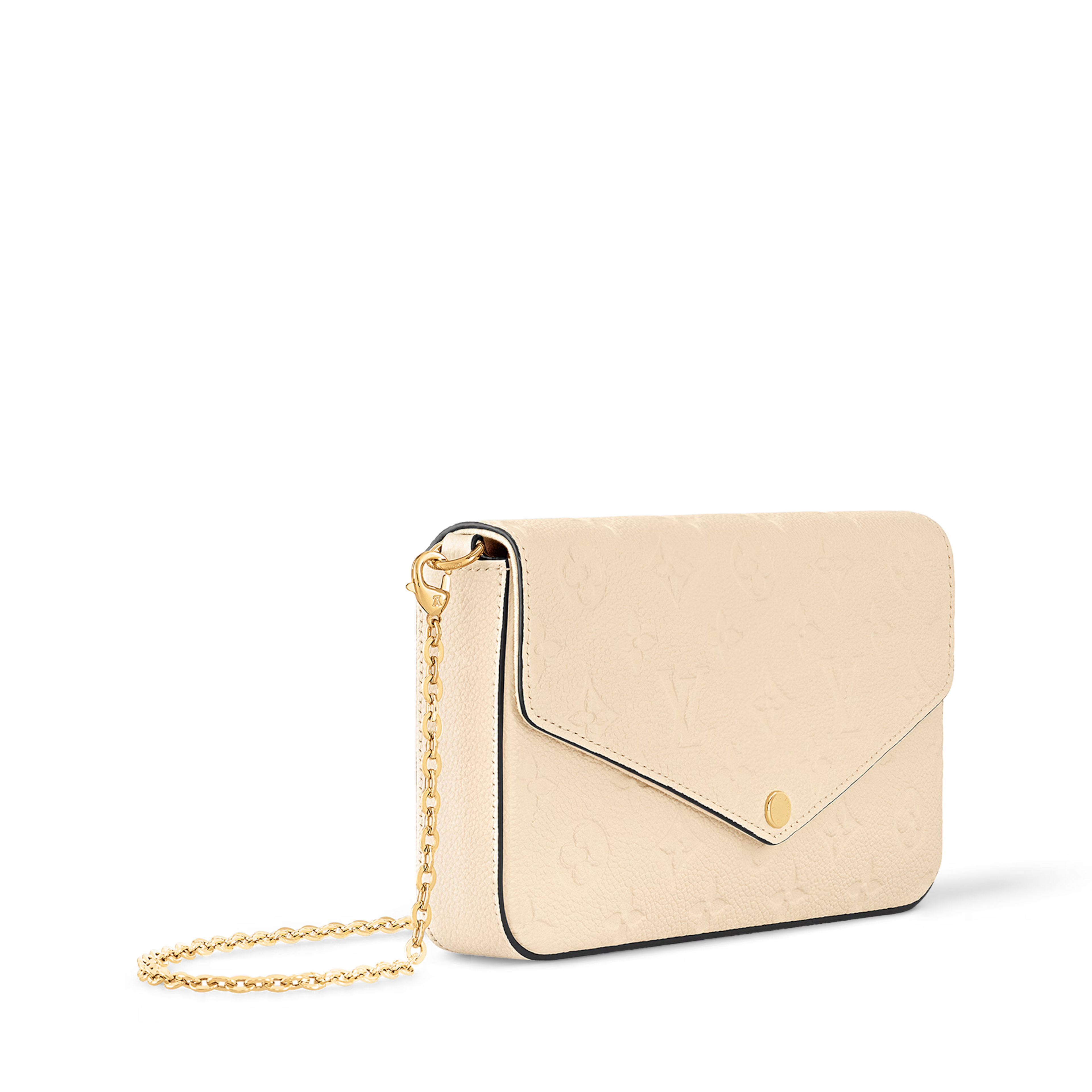Pochette Félicie Monogram Empreinte Leather Crème Gold-Toned Hardware
