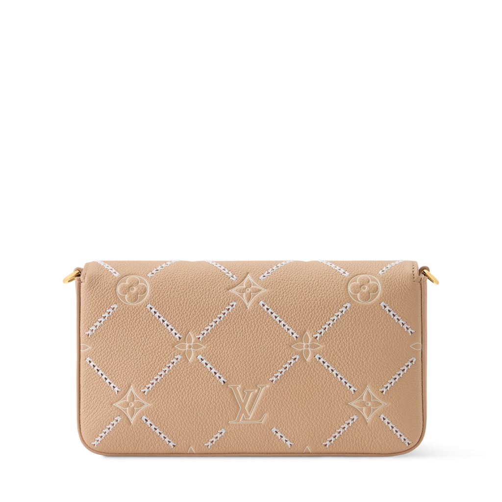Pochette Félicie Monogram Empreinte Leather Hazelnut Couture Gold-Toned Hardware