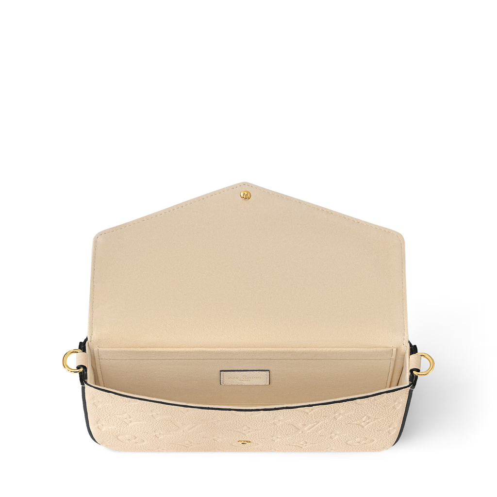 Pochette Félicie Monogram Empreinte Leather Crème Gold-Toned Hardware