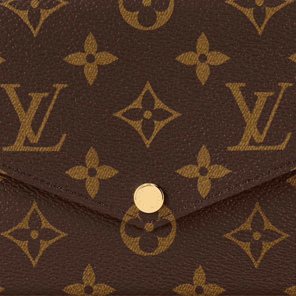 Pochette Félicie Monogram Coated Canvas Fuchsia Gold-Toned Hardware