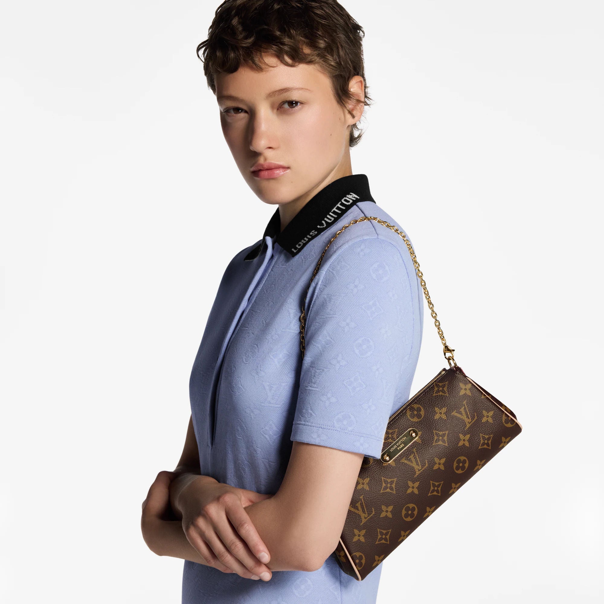 Pochette Eva Monogram Coated Canvas Gold-Toned Hardware