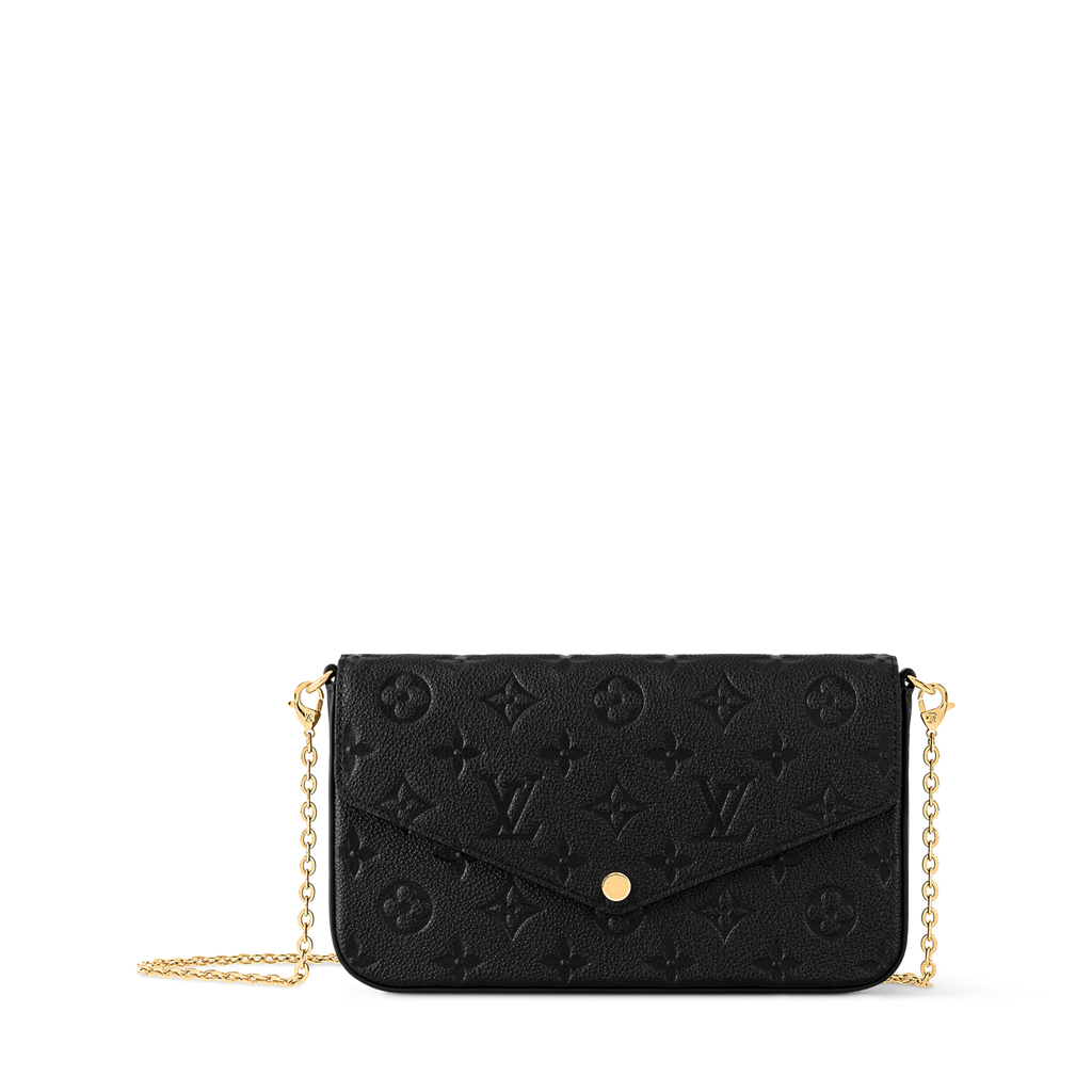 Pochette Félicie Monogram Empreinte Leather Black Gold-Toned Hardware