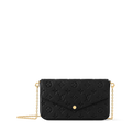 Pochette Félicie Monogram Empreinte Leather Black Gold-Toned Hardware