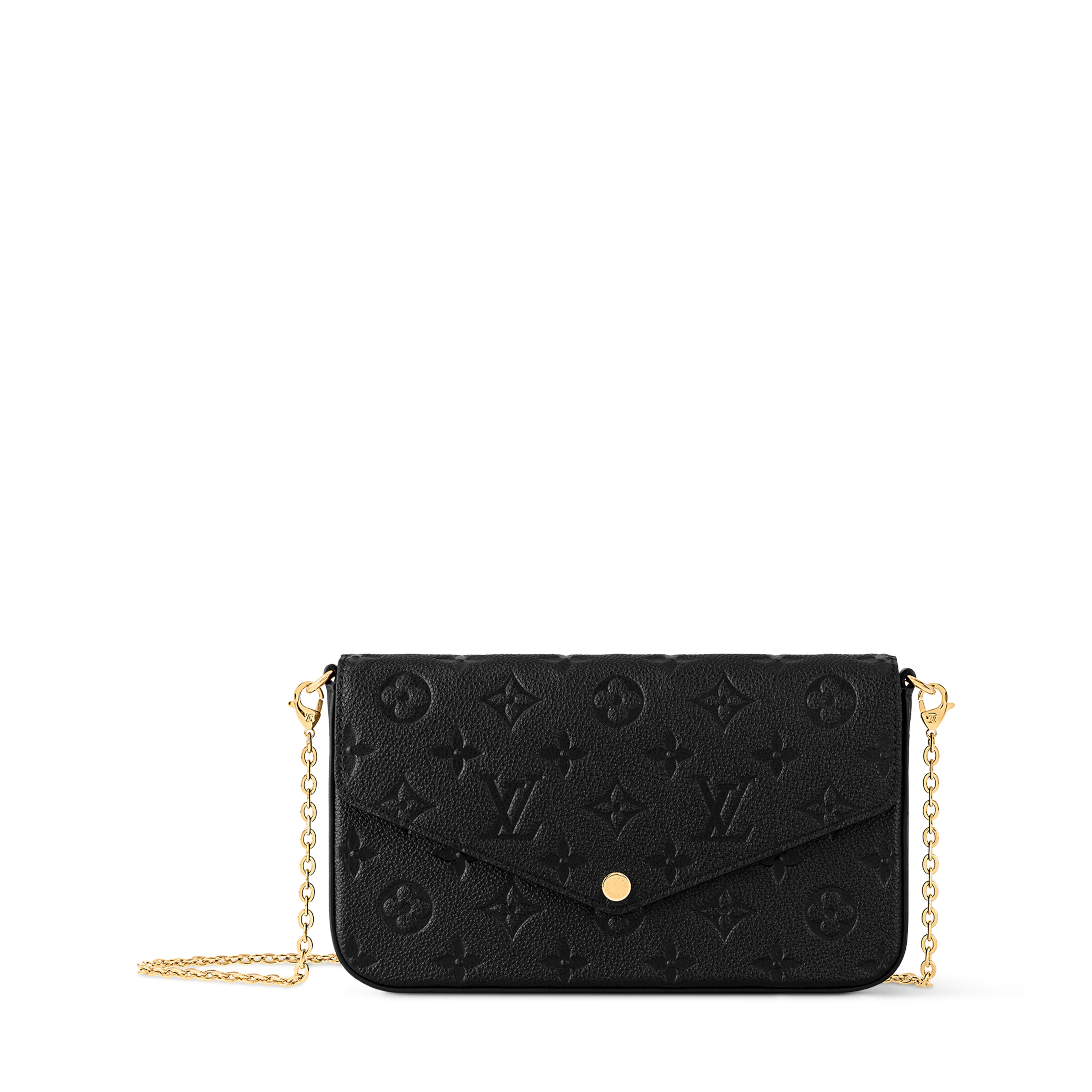 Pochette Félicie Monogram Empreinte Leather Black Gold-Toned Hardware