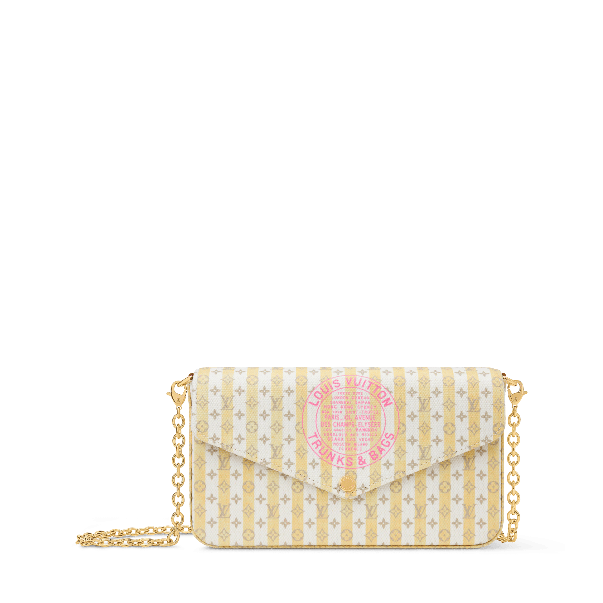Pochette Félicie Minigram Coated Canvas LV Stamp Banana Gold-Toned Hardware