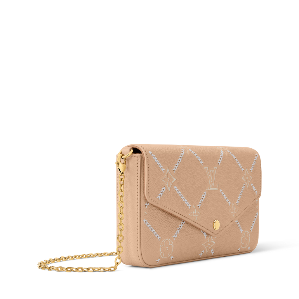 Pochette Félicie Monogram Empreinte Leather Hazelnut Couture Gold-Toned Hardware