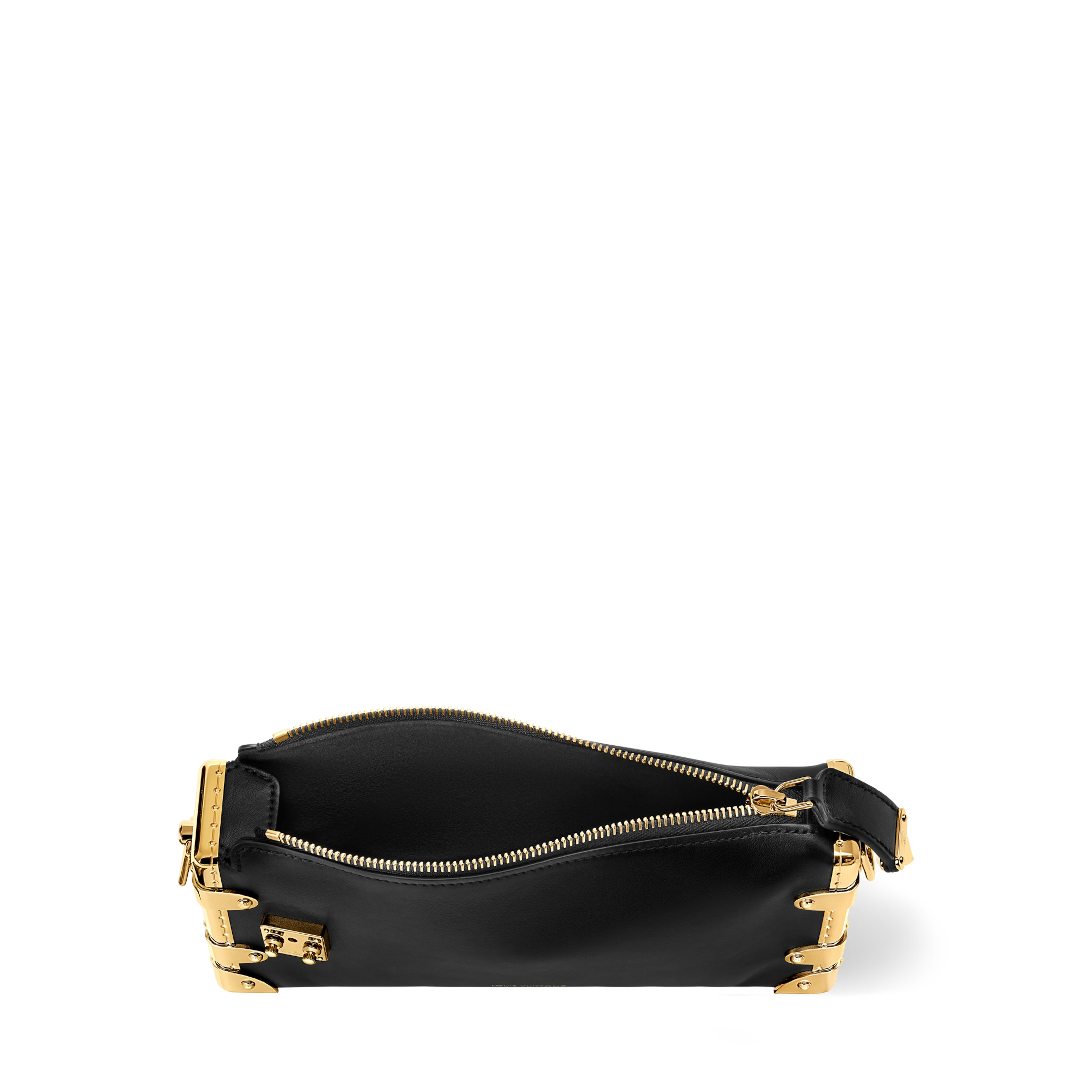 Slim Trunk Calf Leather Black Gold-Toned Hardware