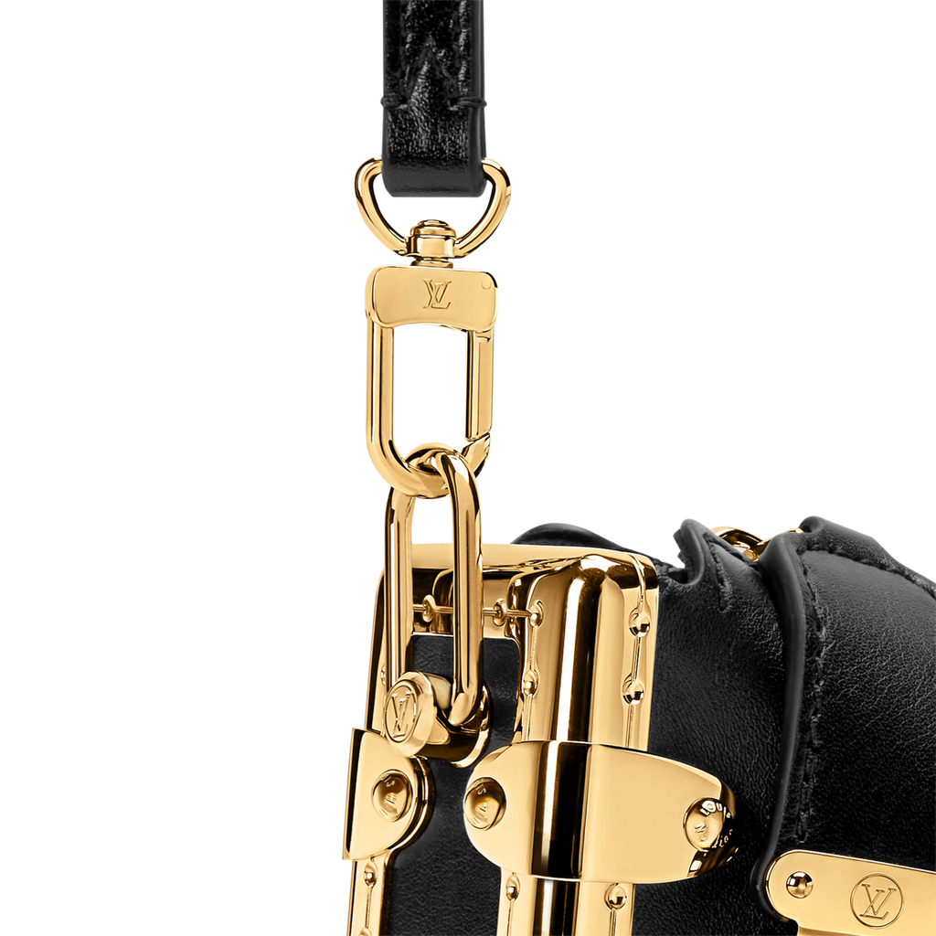 Slim Trunk Calf Leather Black Gold-Toned Hardware