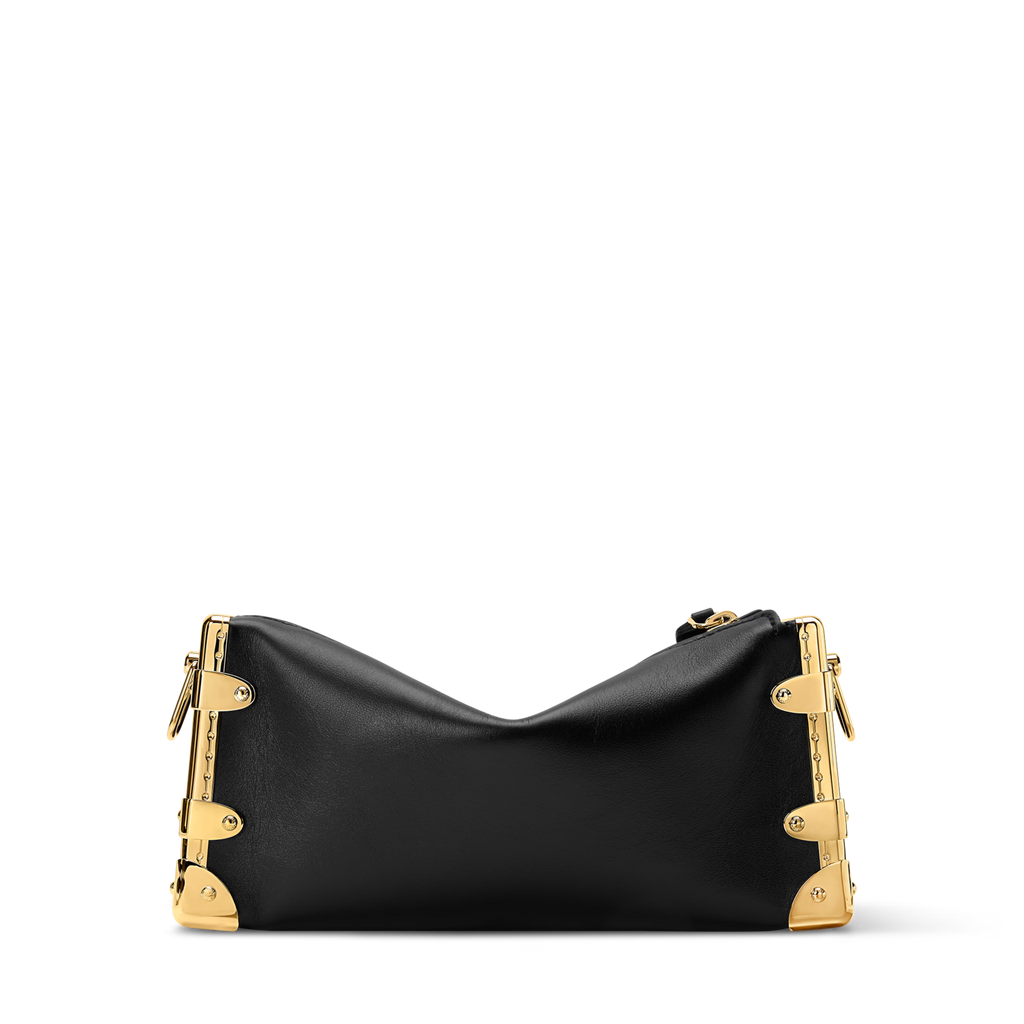 Slim Trunk Calf Leather Black Gold-Toned Hardware