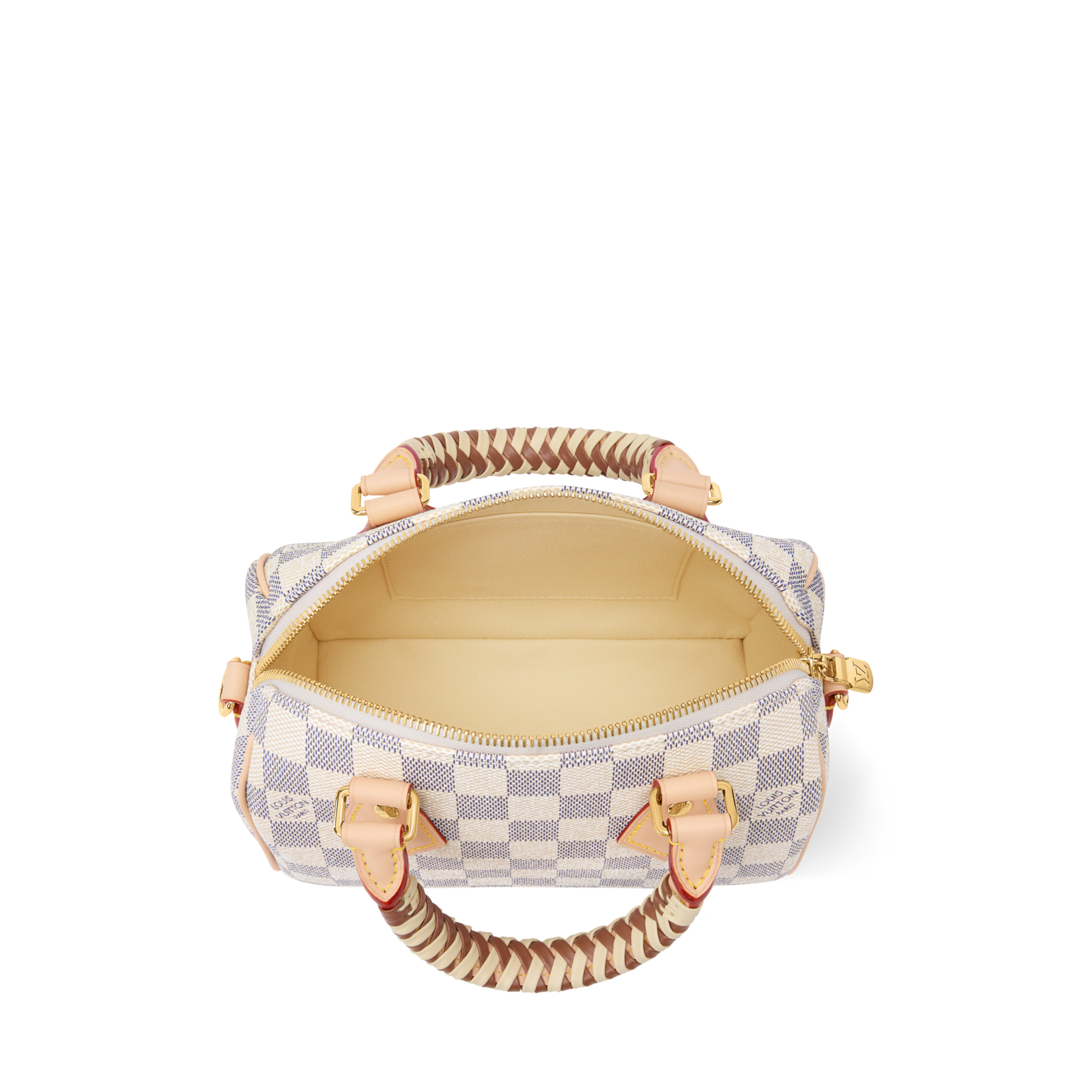Speedy Bandoulière 20 Damier Azur Coated Canvas Banana Yellow Gold-Toned Hardware