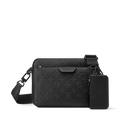 Trio Messenger Monogram Shadow Calf Leather Black Black-Tone Hardware