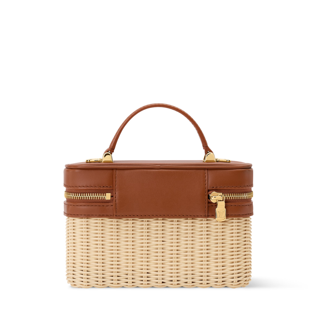 Vanity Chain Pouch Rattan Brown Gold-Toned Hardware