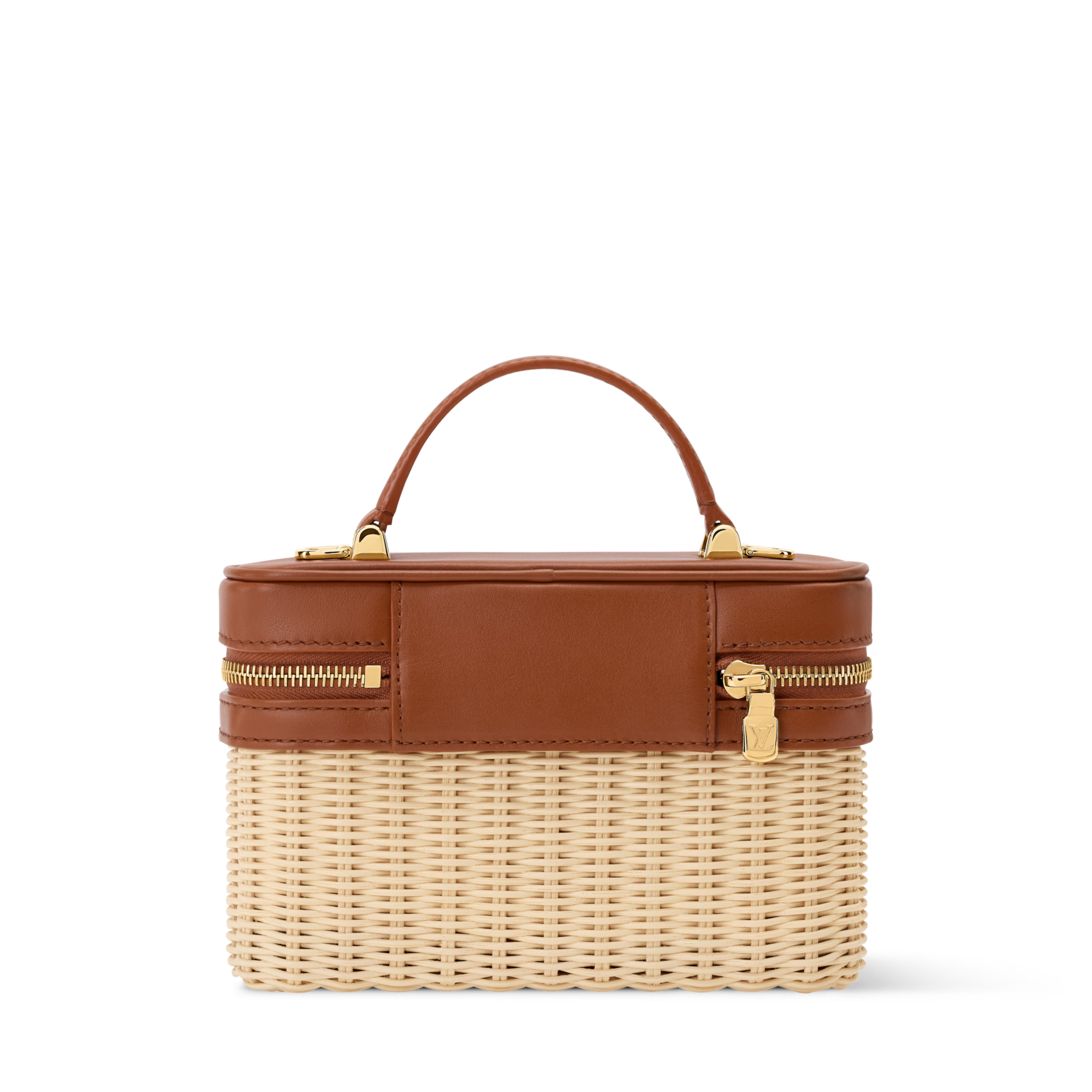 Vanity Chain Pouch Rattan Brown Gold-Toned Hardware