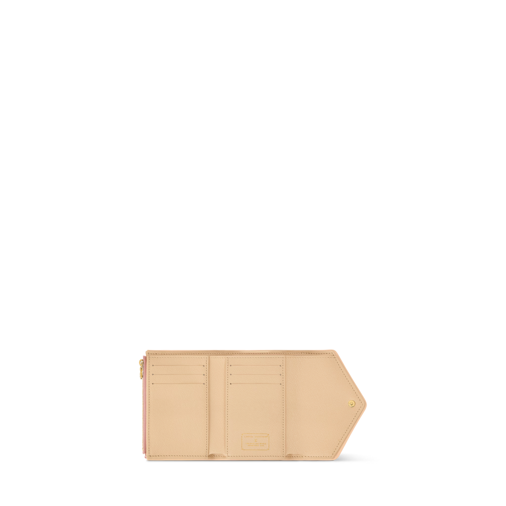 Victorine Wallet Monogram Emblème Rose Ruban Jacquard Textile Gold-Toned Hardware