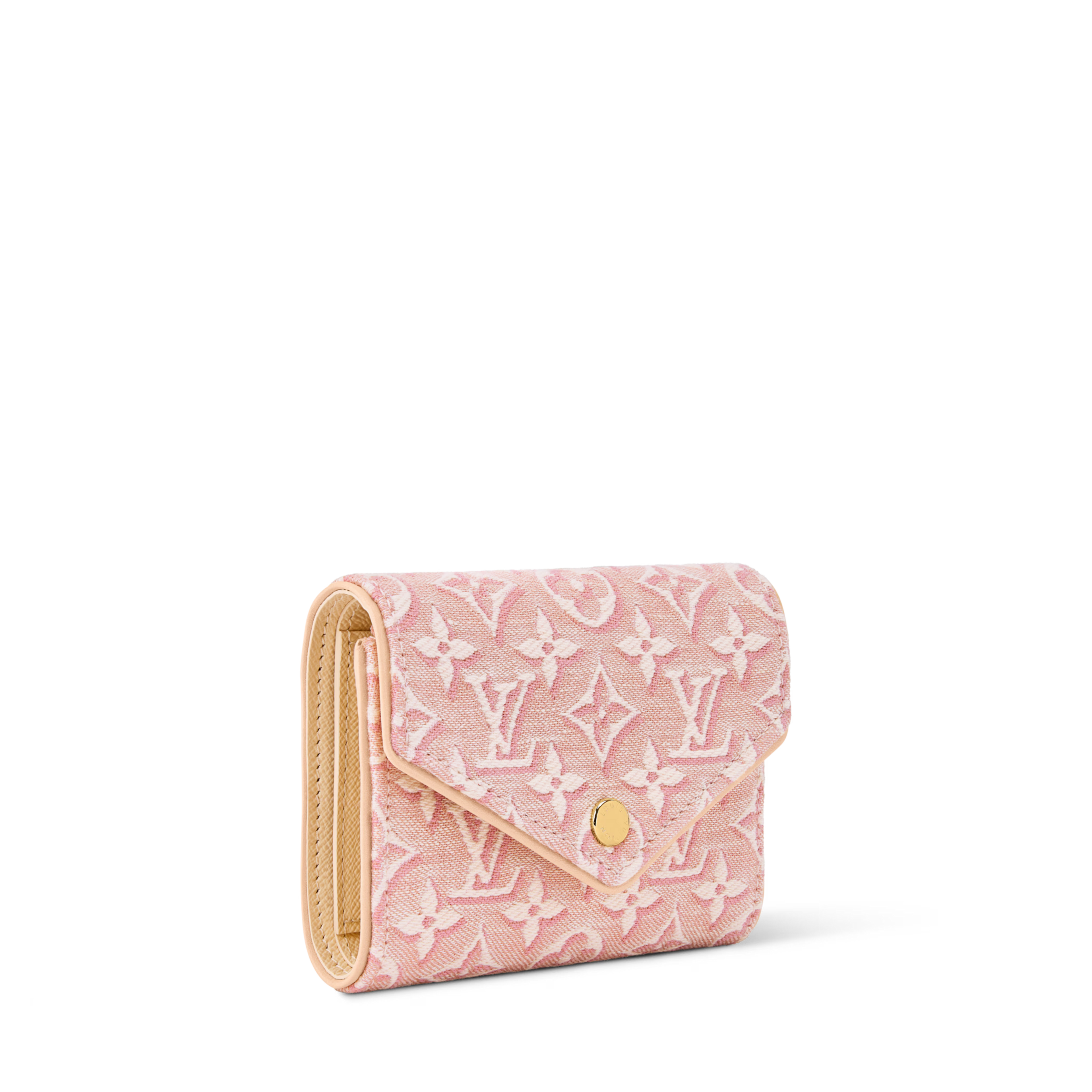 Victorine Wallet Monogram Emblème Rose Ruban Jacquard Textile Gold-Toned Hardware