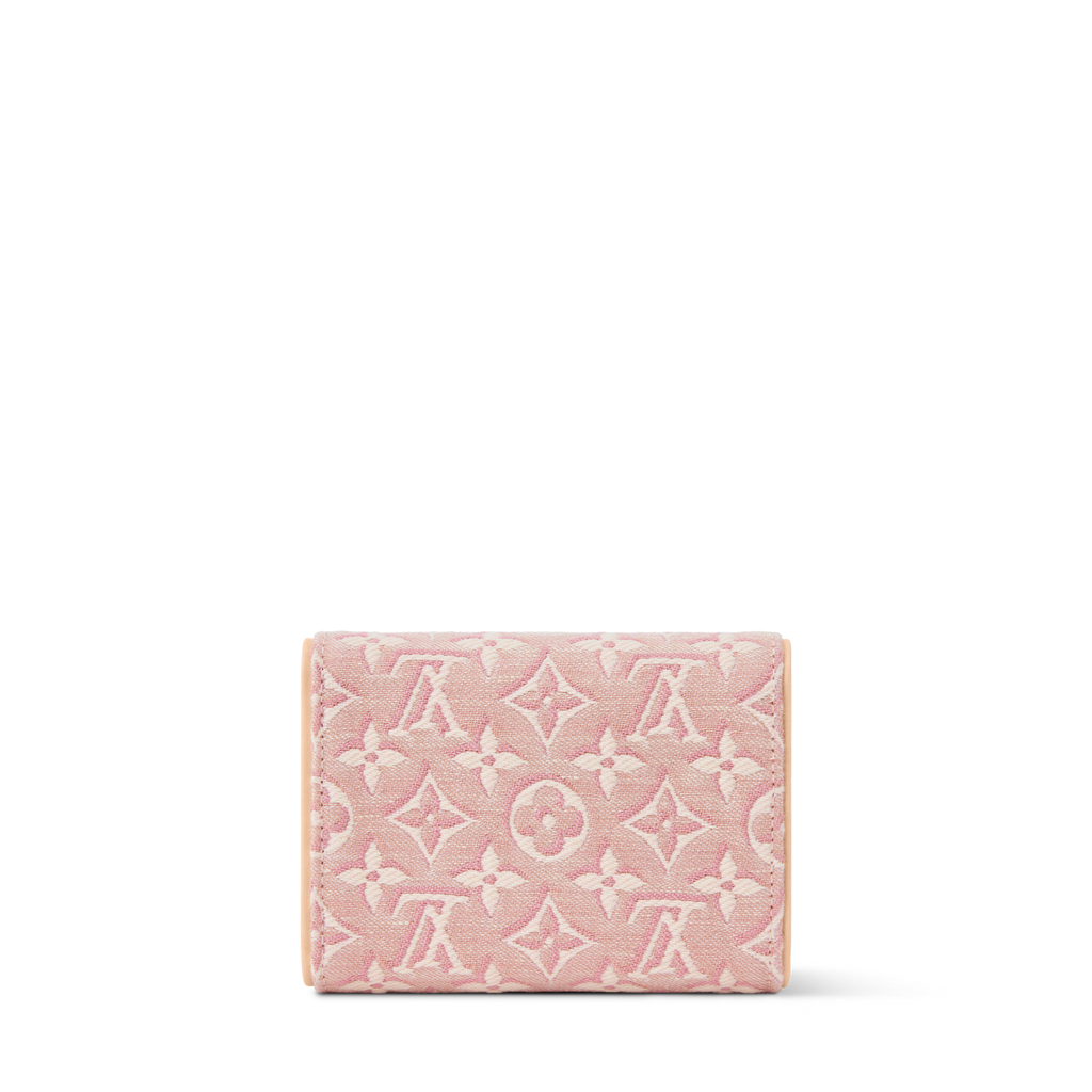 Victorine Wallet Monogram Emblème Rose Ruban Jacquard Textile Gold-Toned Hardware