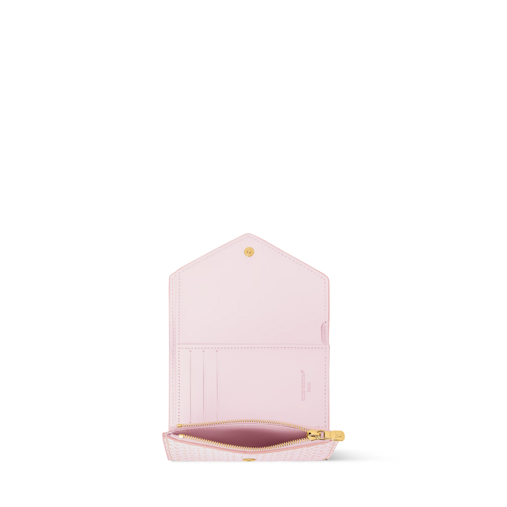 Victorine Wallet Minigram Calfskin Leather Light Bliss Gold-Toned Hardware