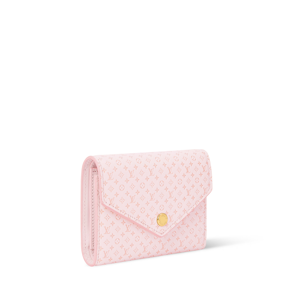 Victorine Wallet Minigram Calfskin Leather Light Bliss Gold-Toned Hardware