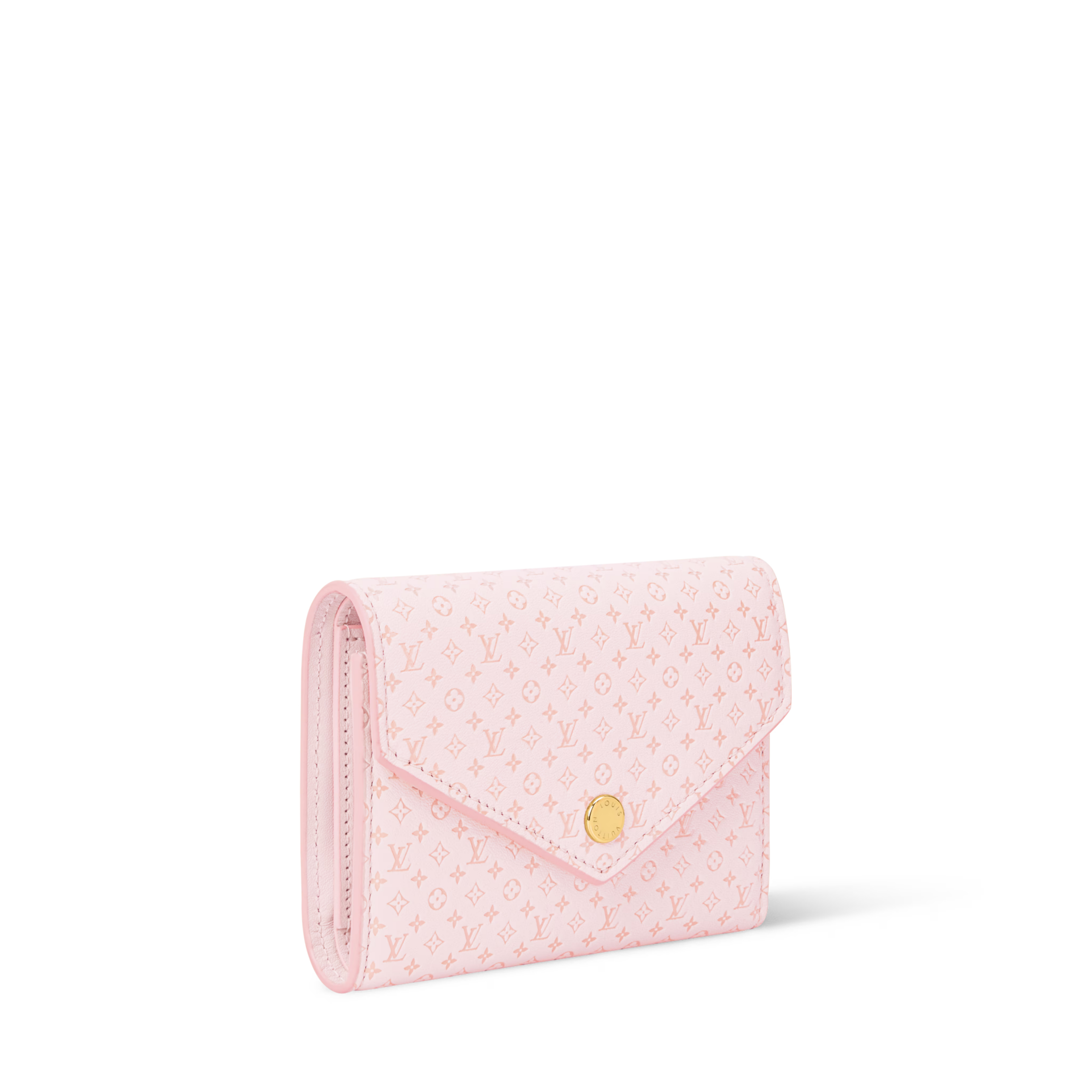 Victorine Wallet Minigram Calfskin Leather Light Bliss Gold-Toned Hardware