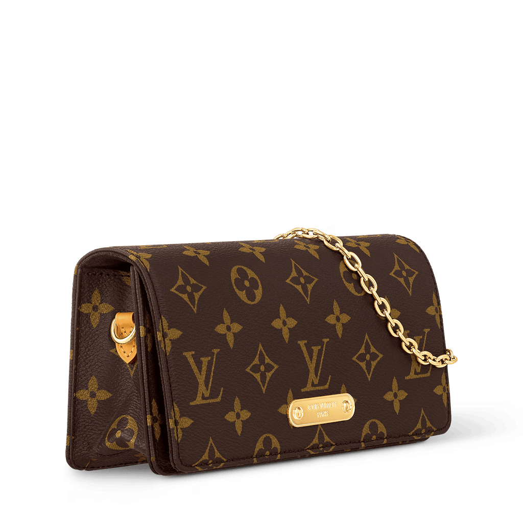 Wallet On Chain Lily Monogram Coated Canvas Gold-Color Hardware